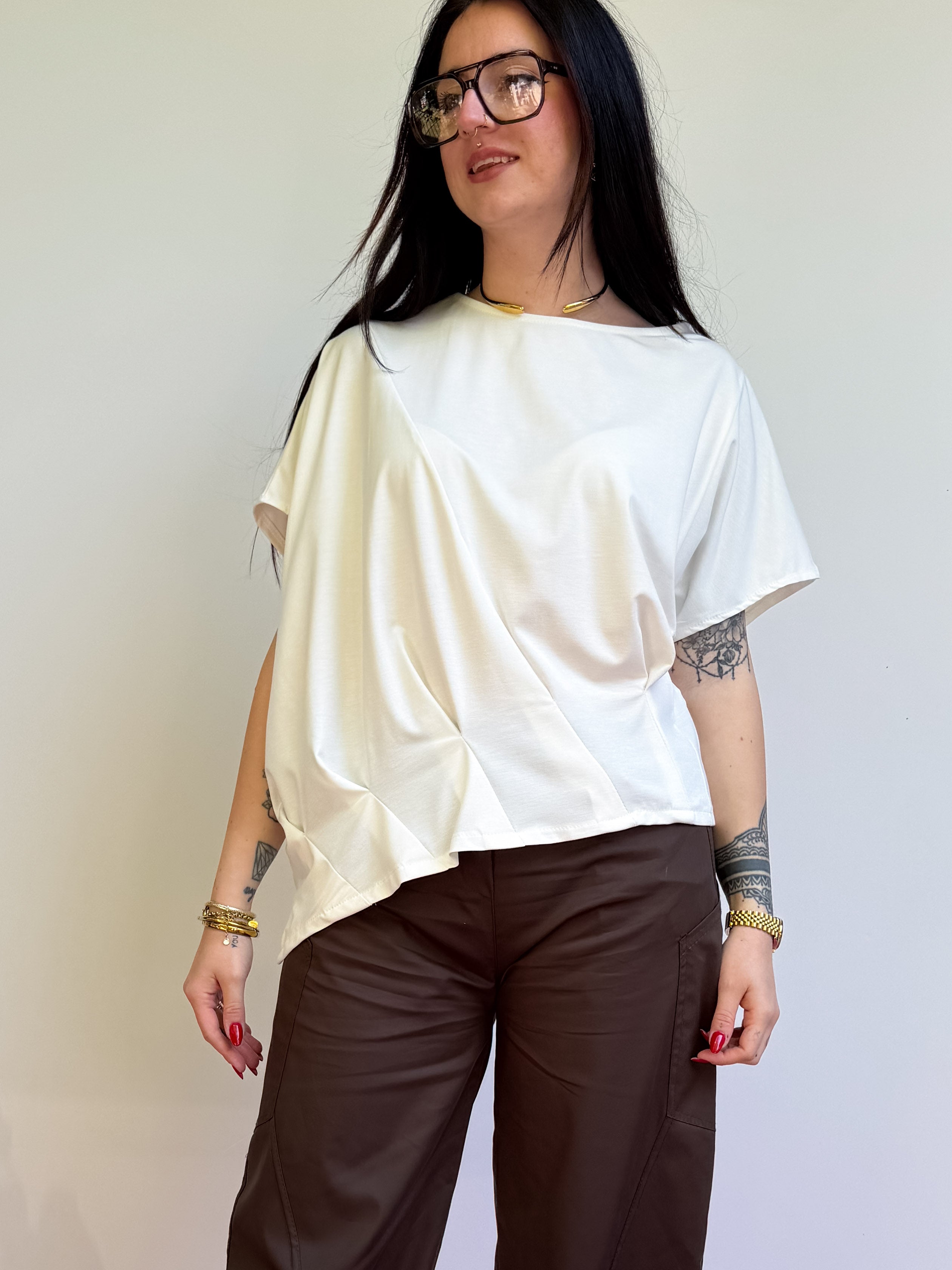 T-shirt oversize drappeggi
