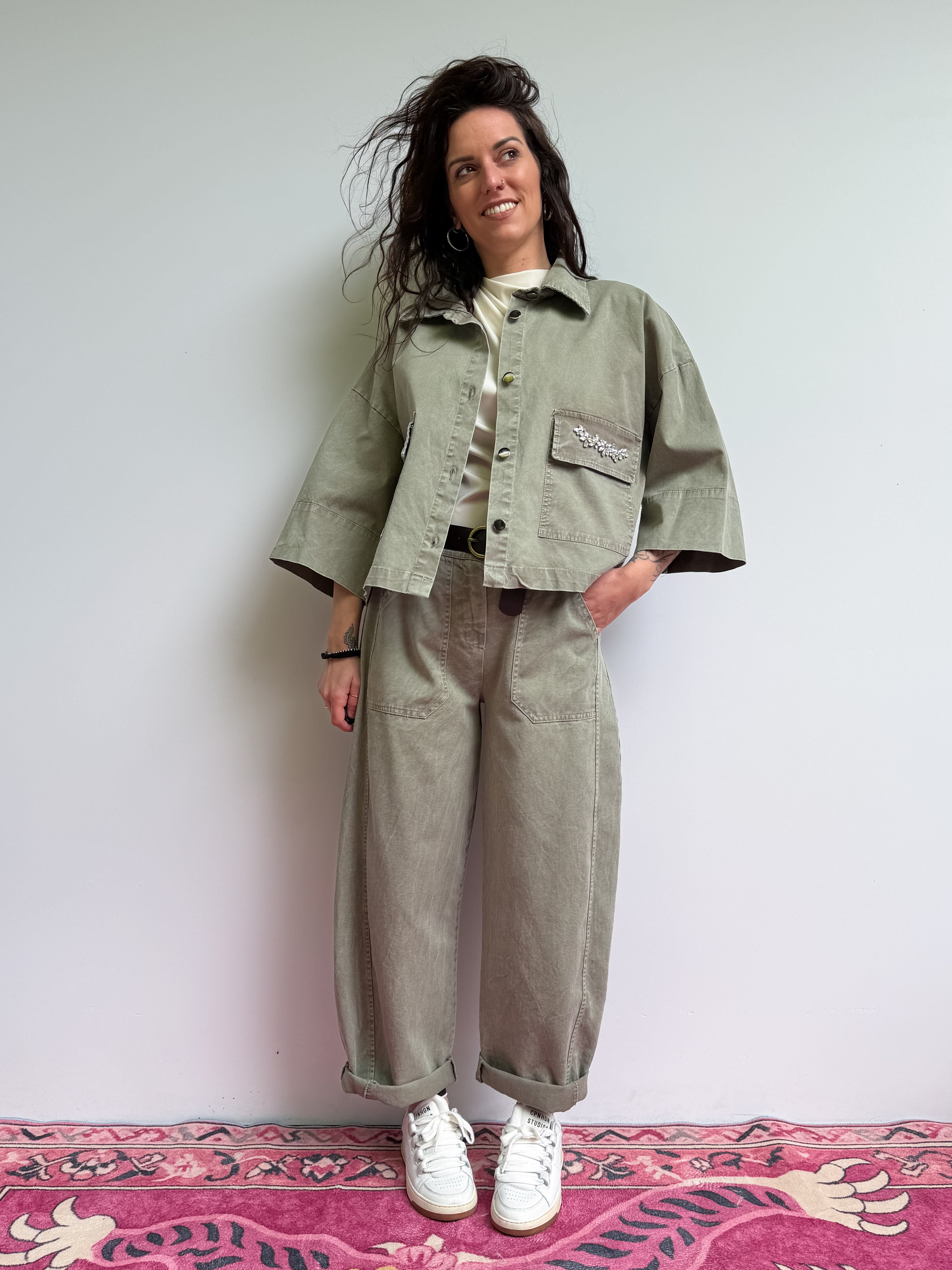 Pantalone baggy stone washed