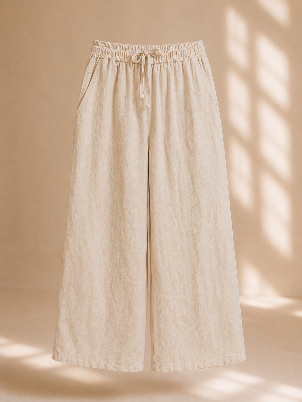 Pantaloni in lino a palazzo