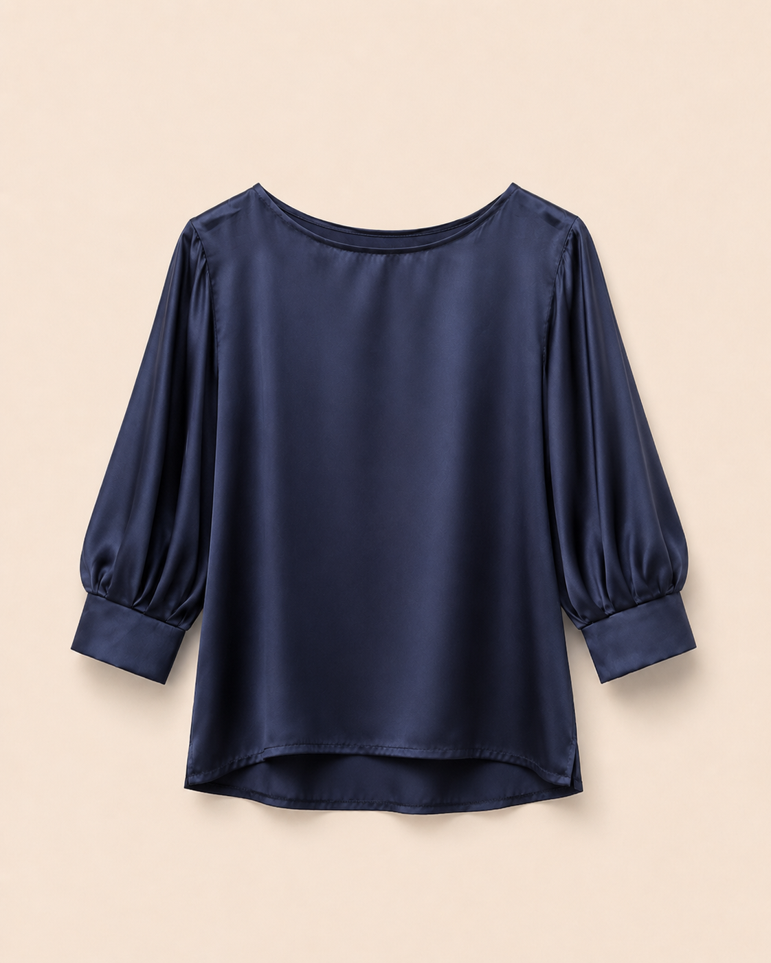 Blusa satinata con manica 3/4