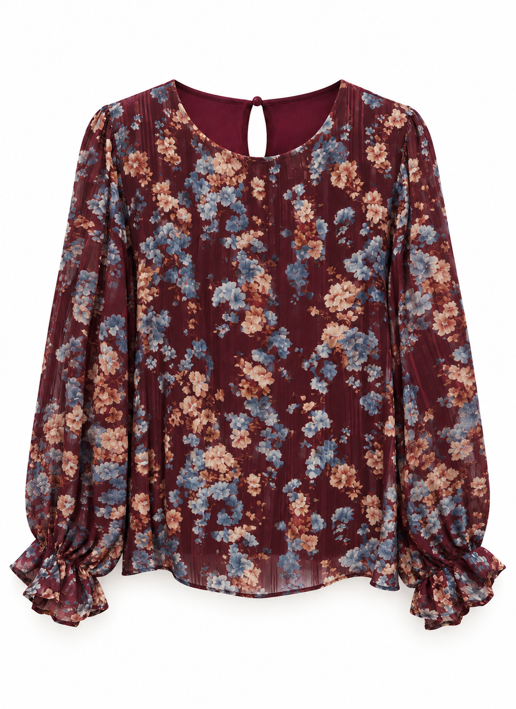 Blusa Donna Floreale con Volant