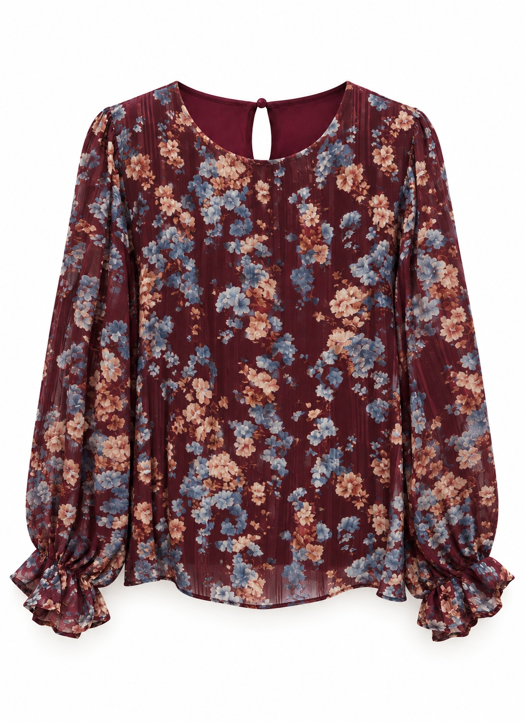 Blusa Donna Floreale con Volant