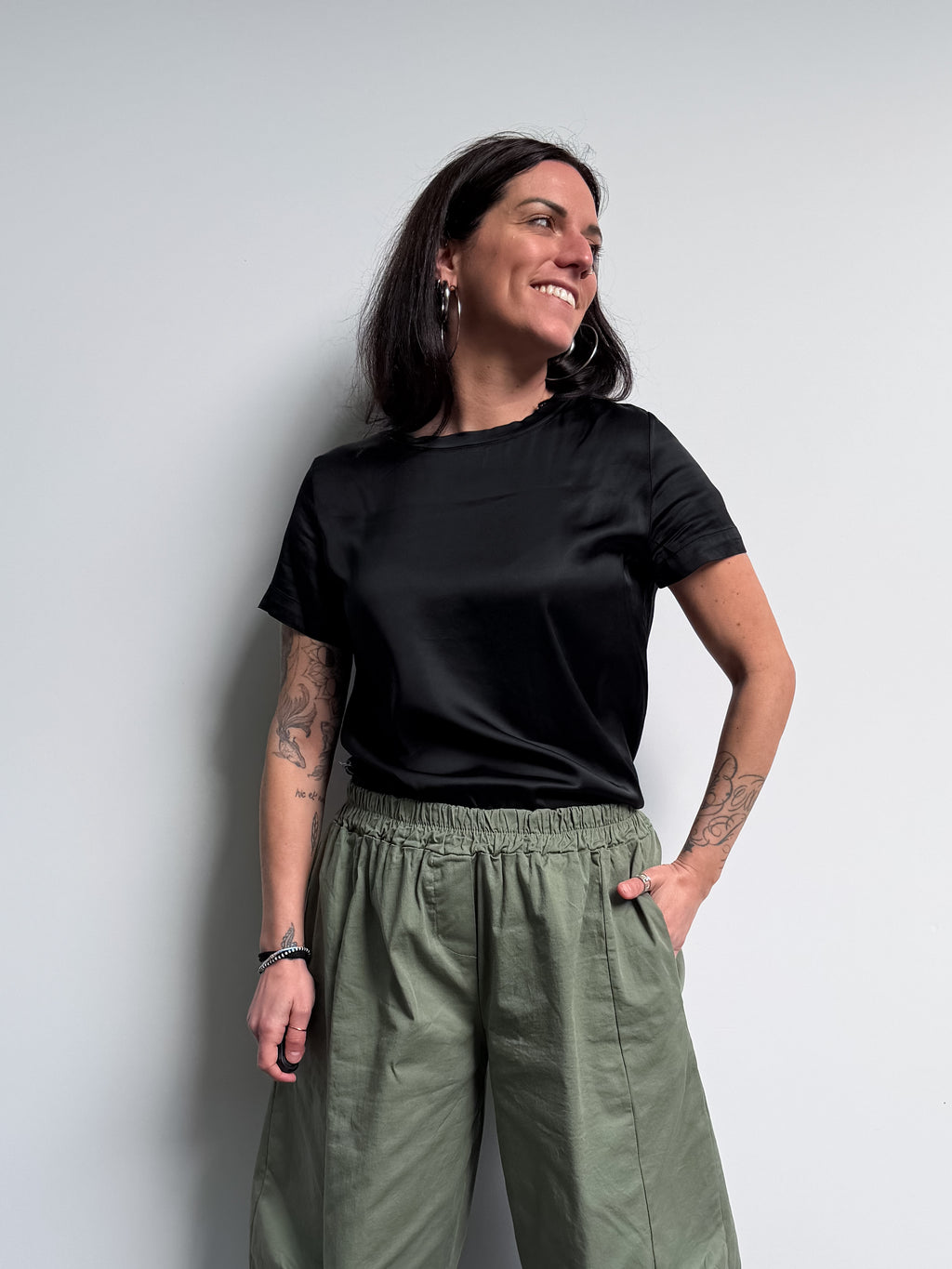 T-shirt in satin
