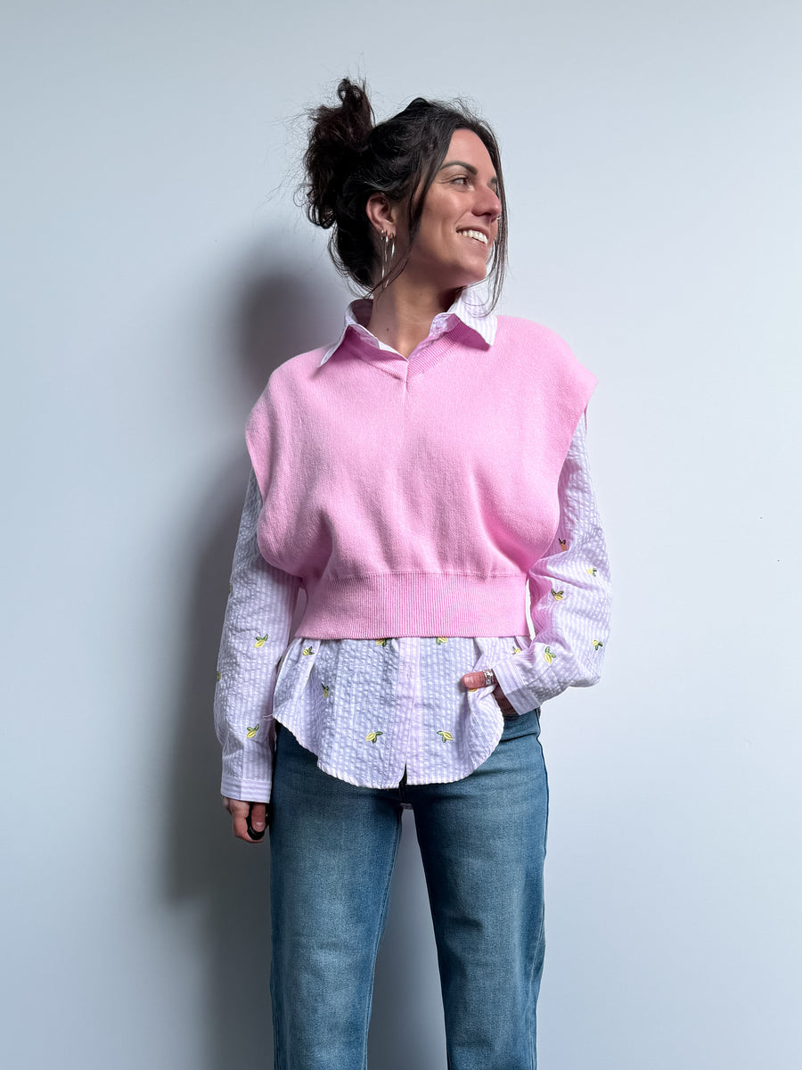 Gilet corto in maglia