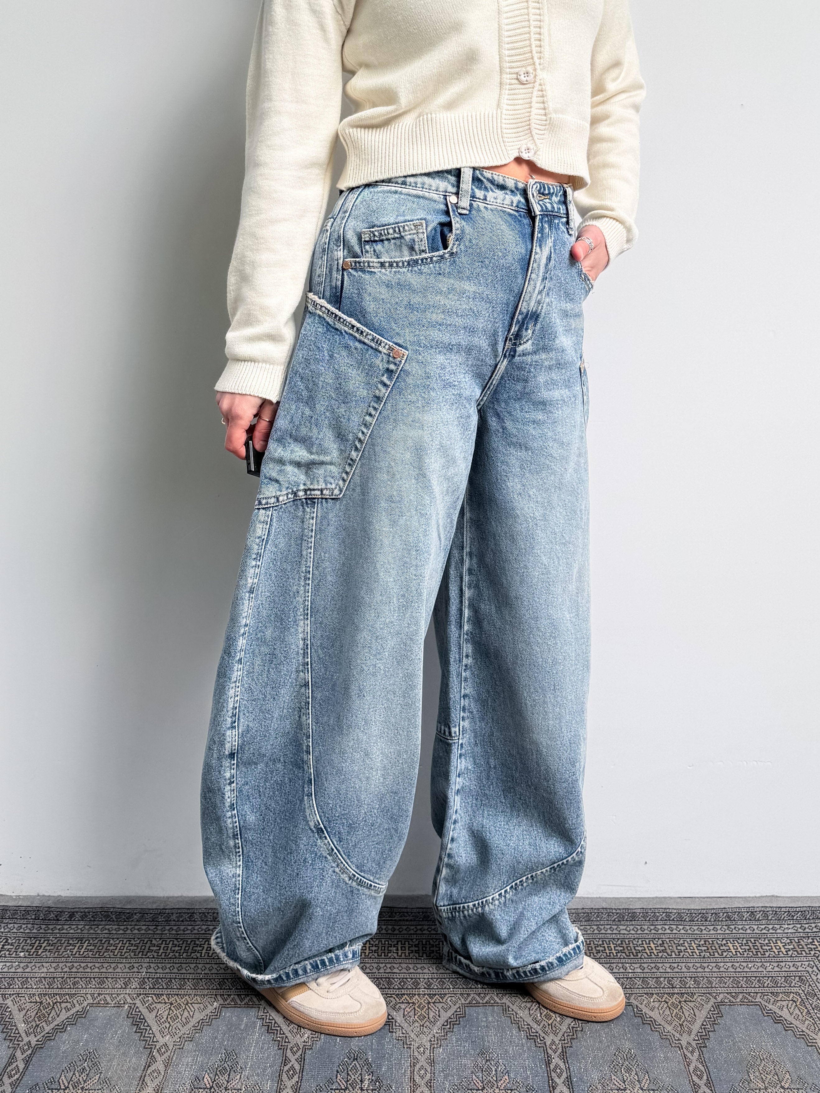 Jeans banana fit cargo