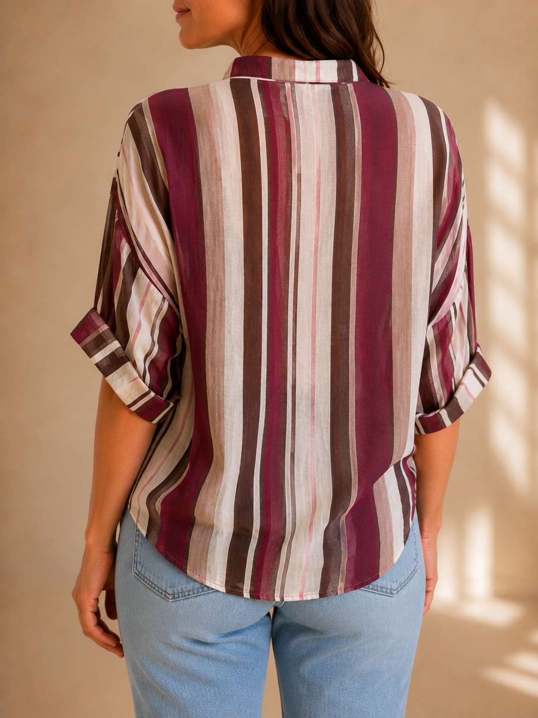 Camicia velata a righe