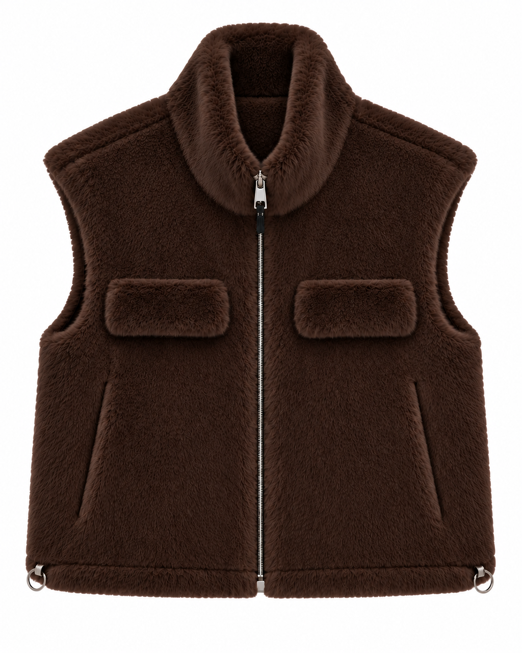 Gilet donna in pelliccia ecologica con zip