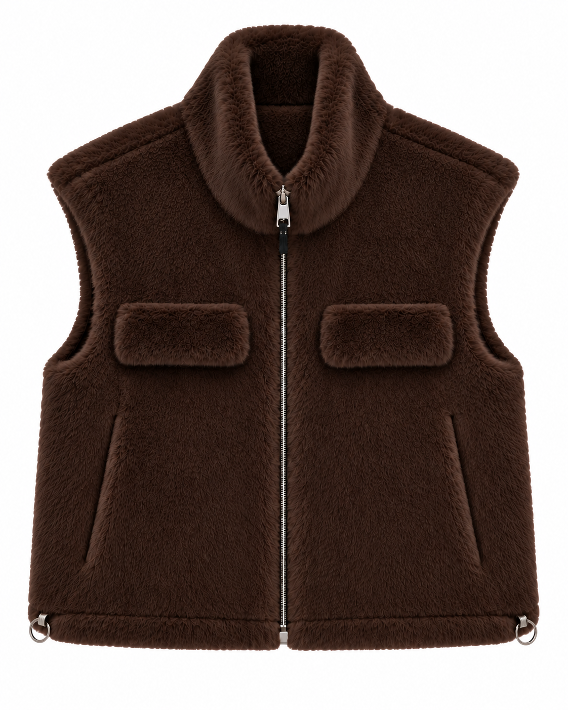 Gilet donna in pelliccia ecologica con zip