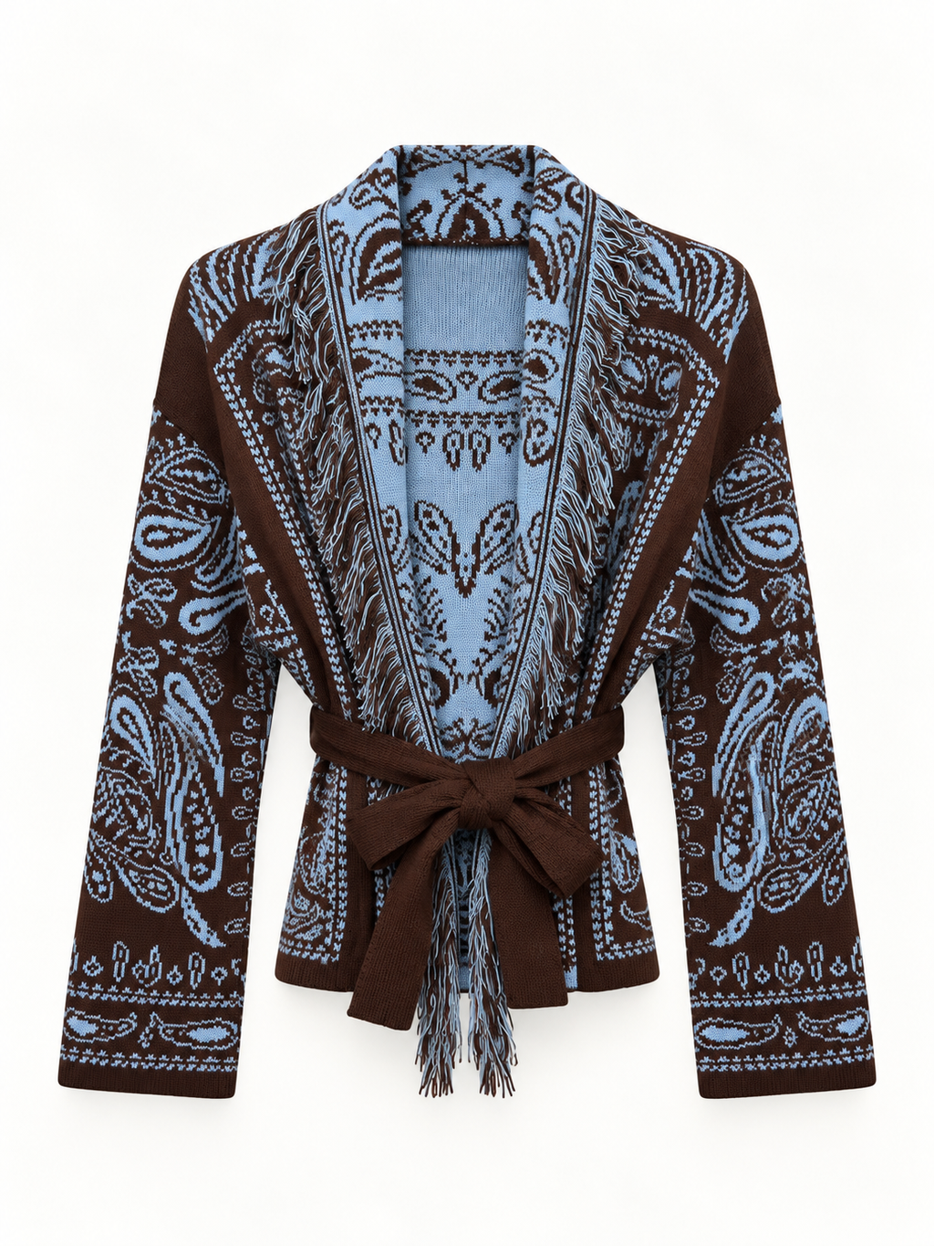Cardigan Donna Paisley con Frange