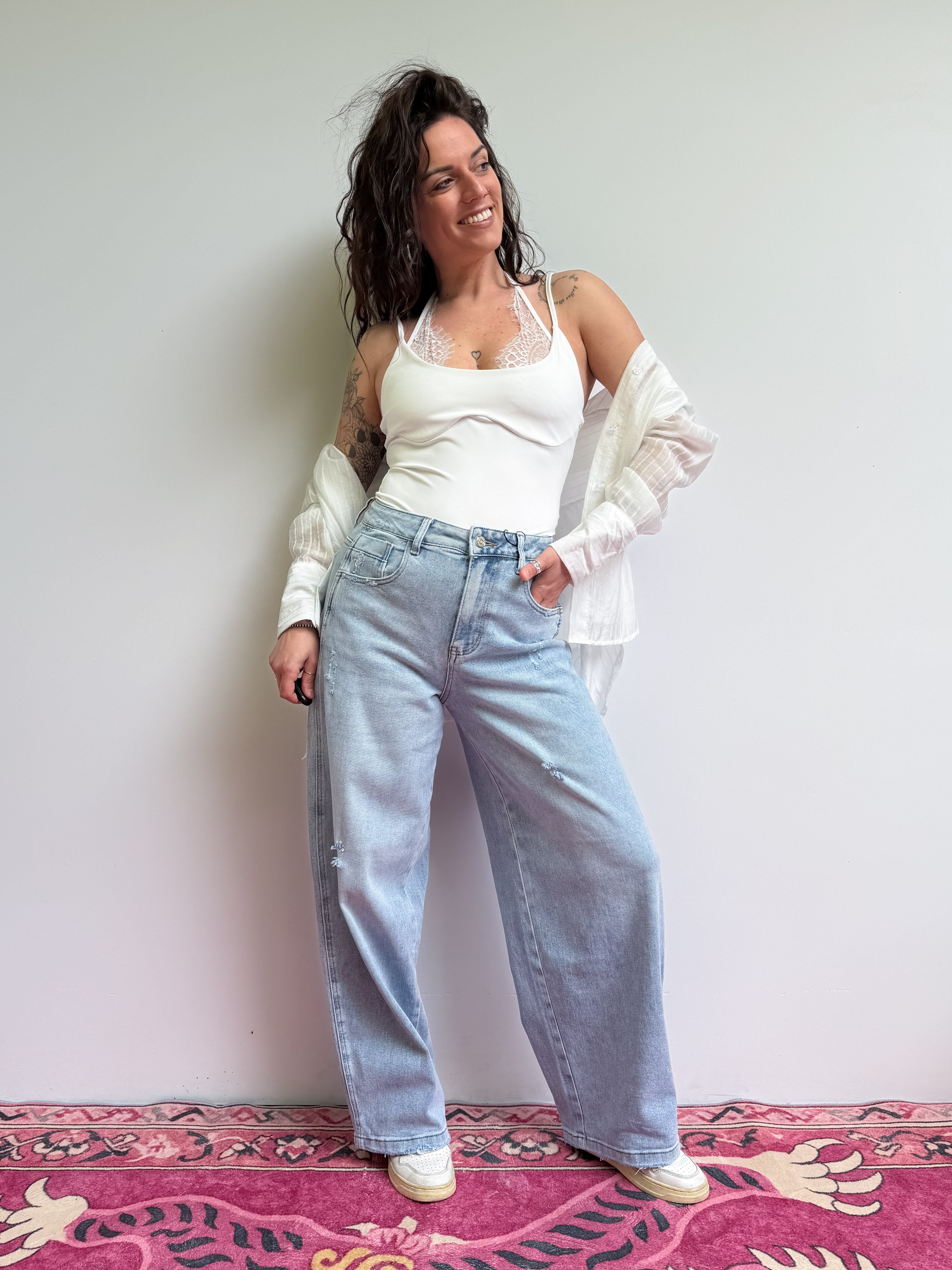 Body con inserto in pizzo