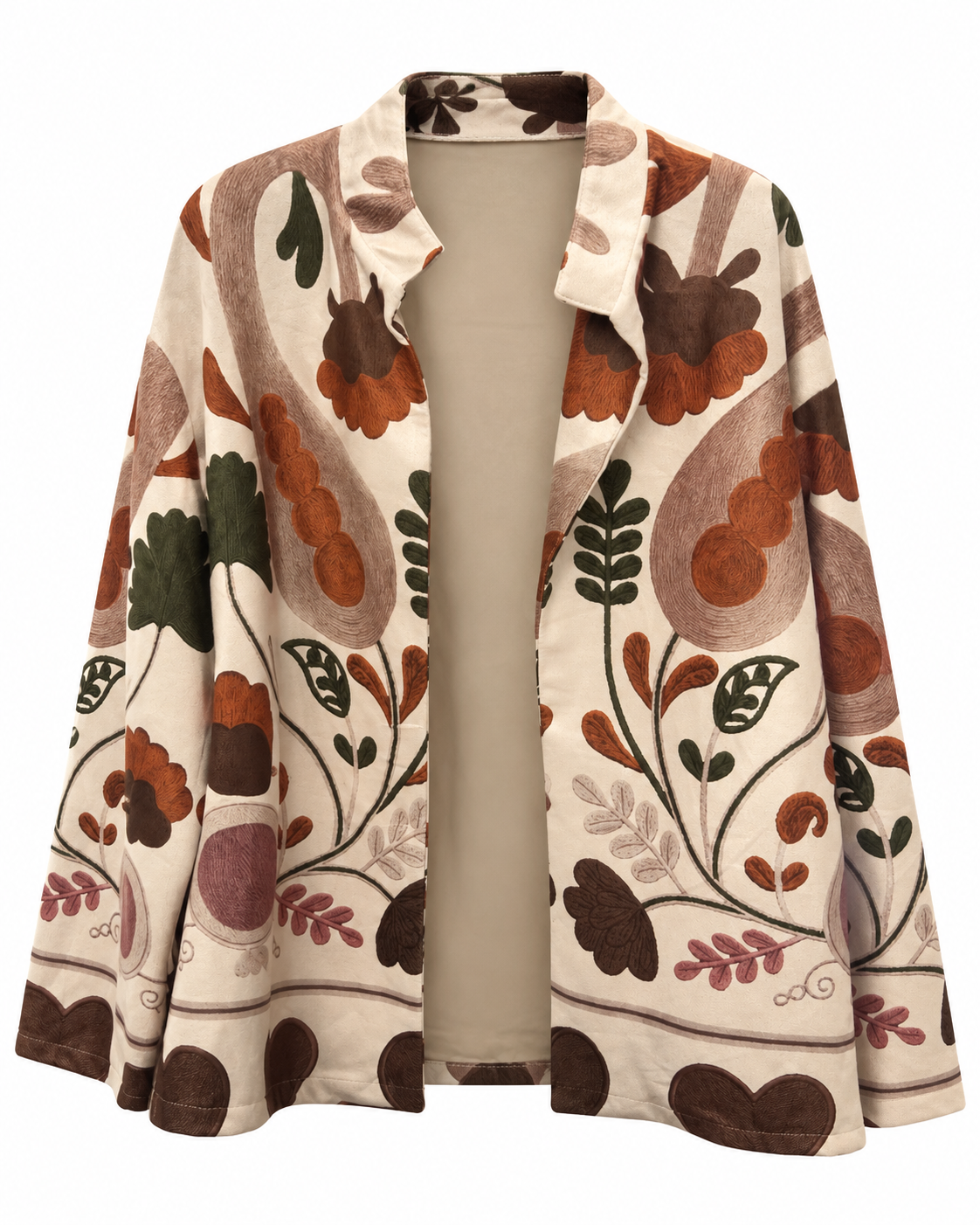 Giacca effetto suede con stampa floreale