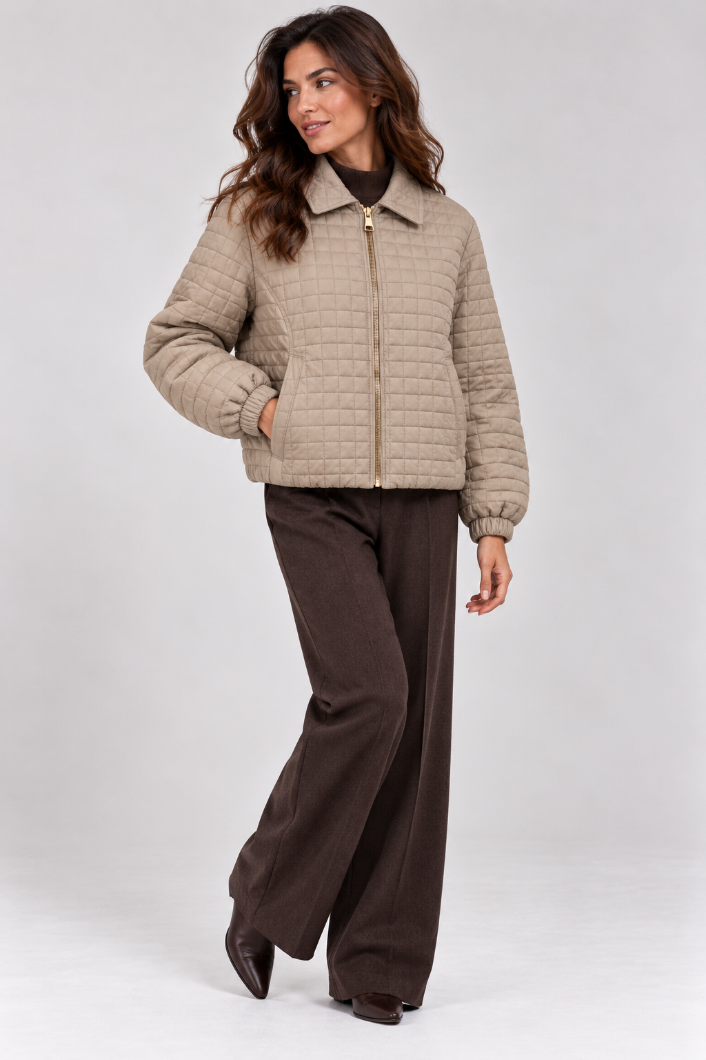 Giubbino donna trapuntato con zip