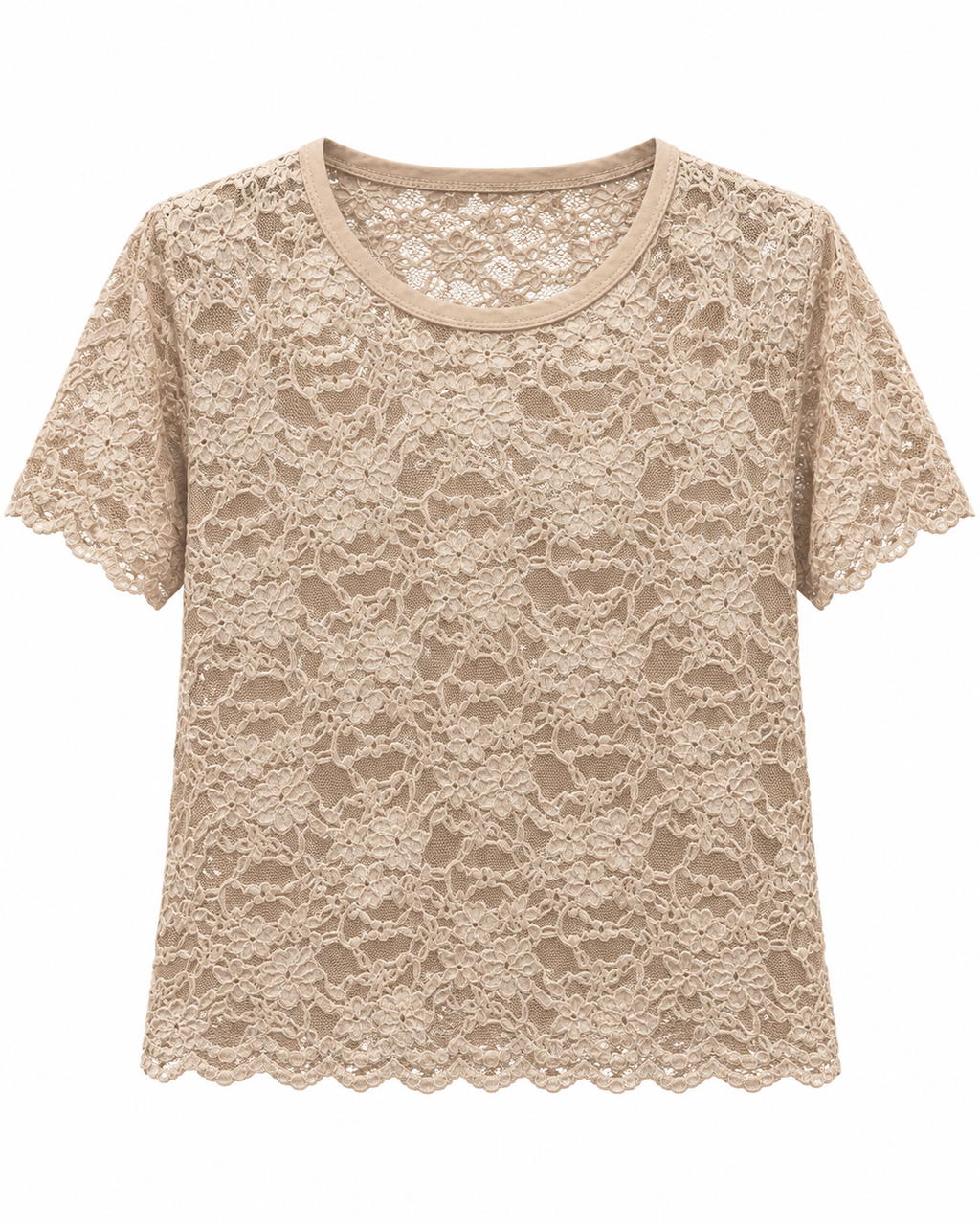 T-shirt in pizzo semitrasparente