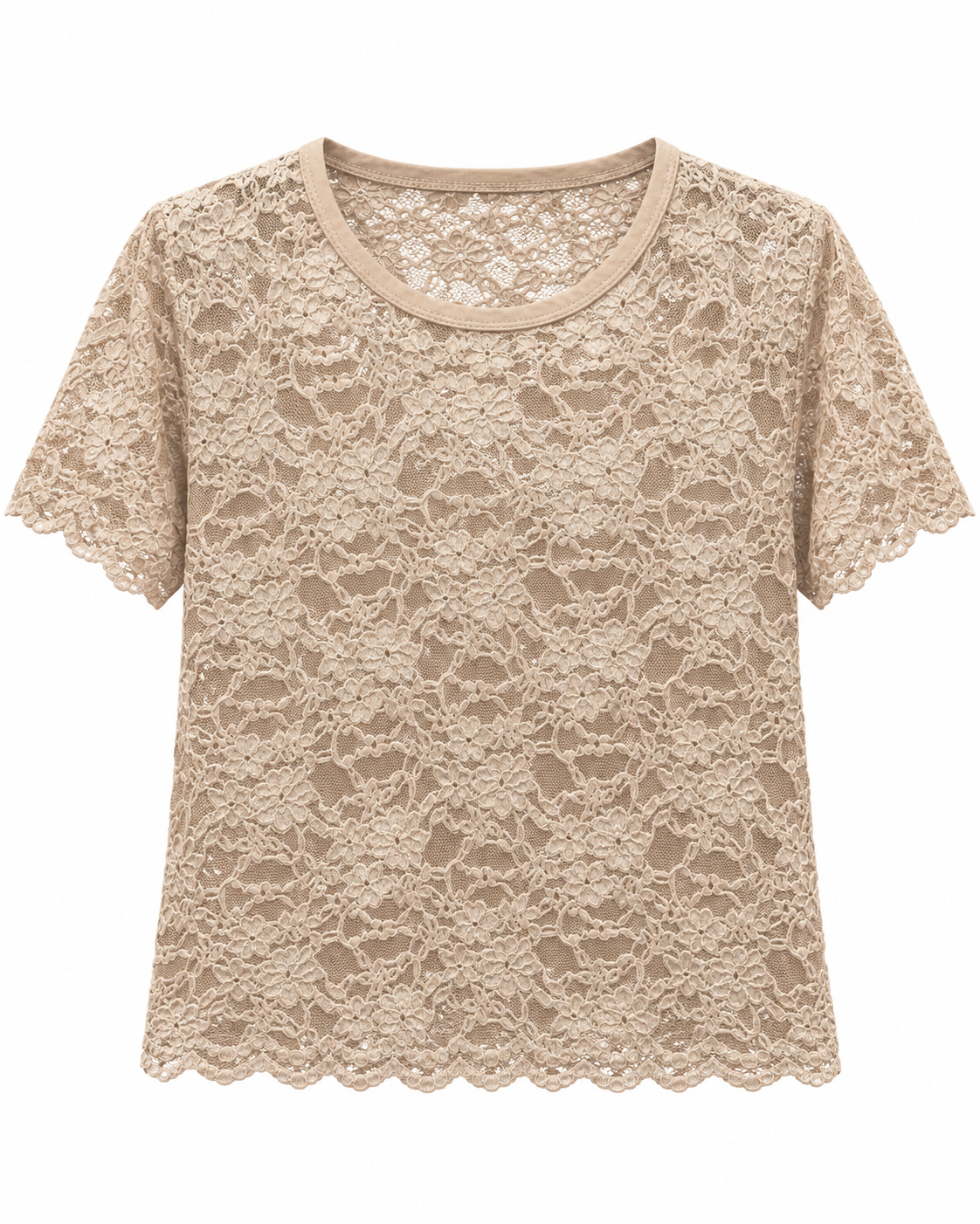 T-shirt in pizzo semitrasparente