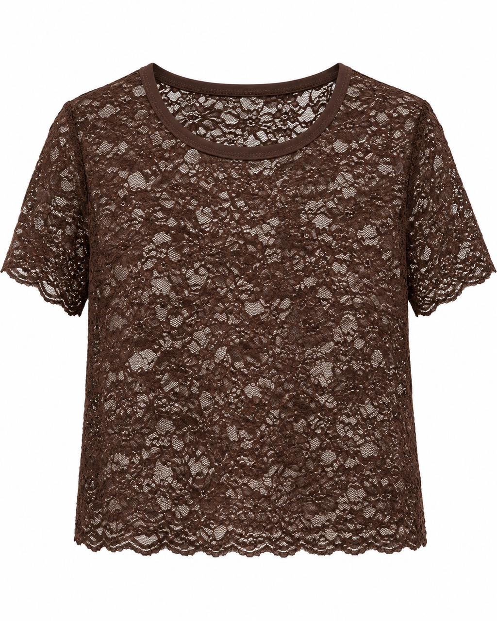 T-shirt in pizzo semitrasparente