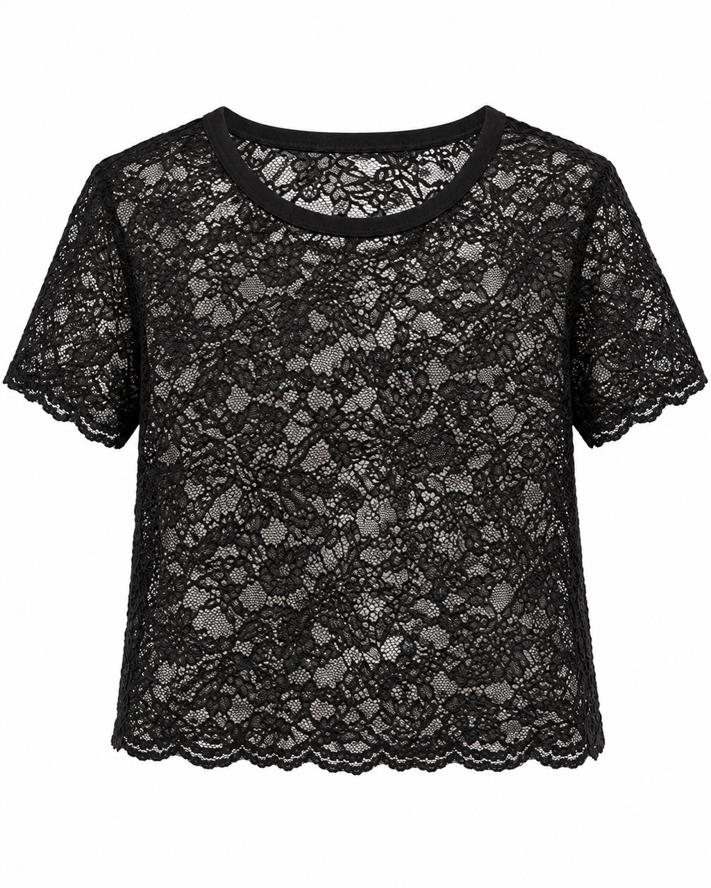 T-shirt in pizzo semitrasparente