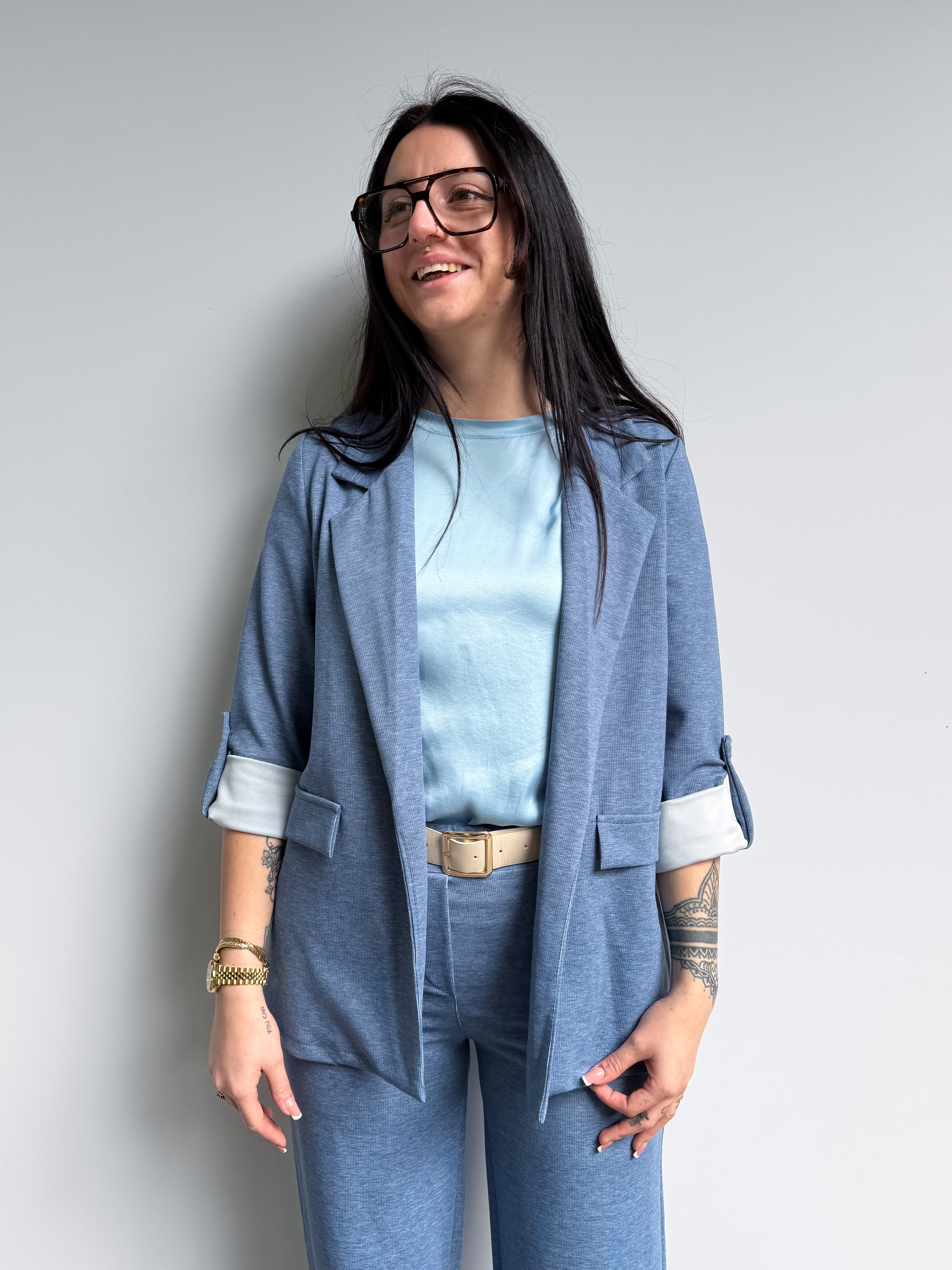 Giacca aperta a costine