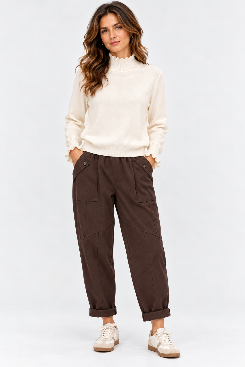 Pantalone donna cargo morbido