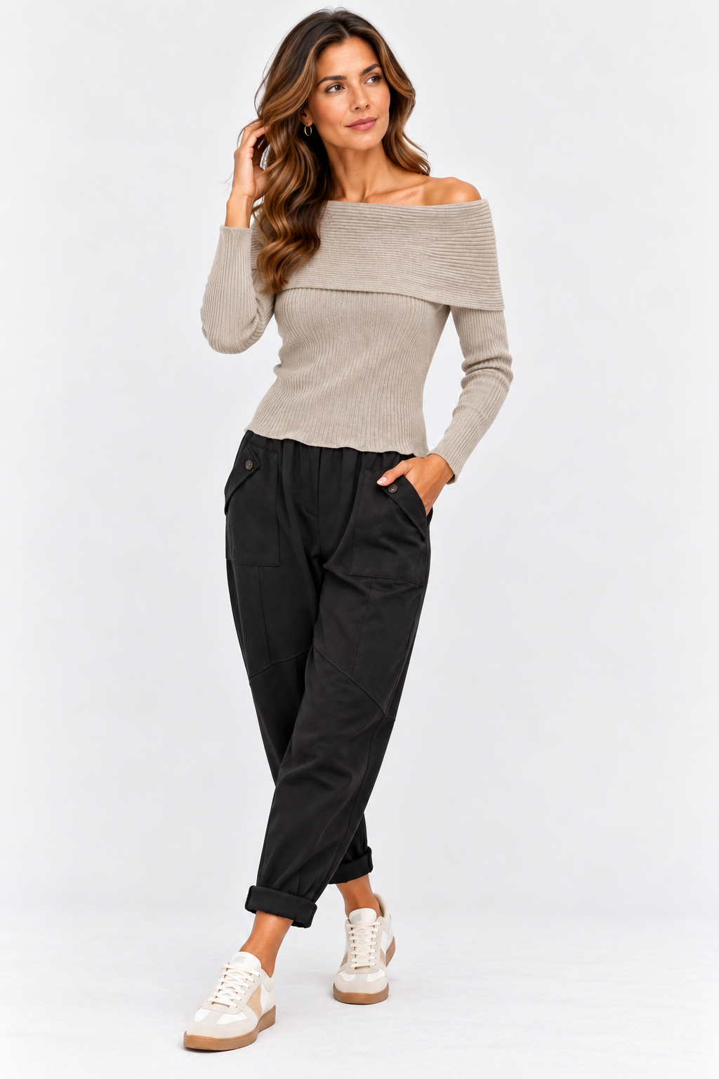 Pantalone donna cargo morbido