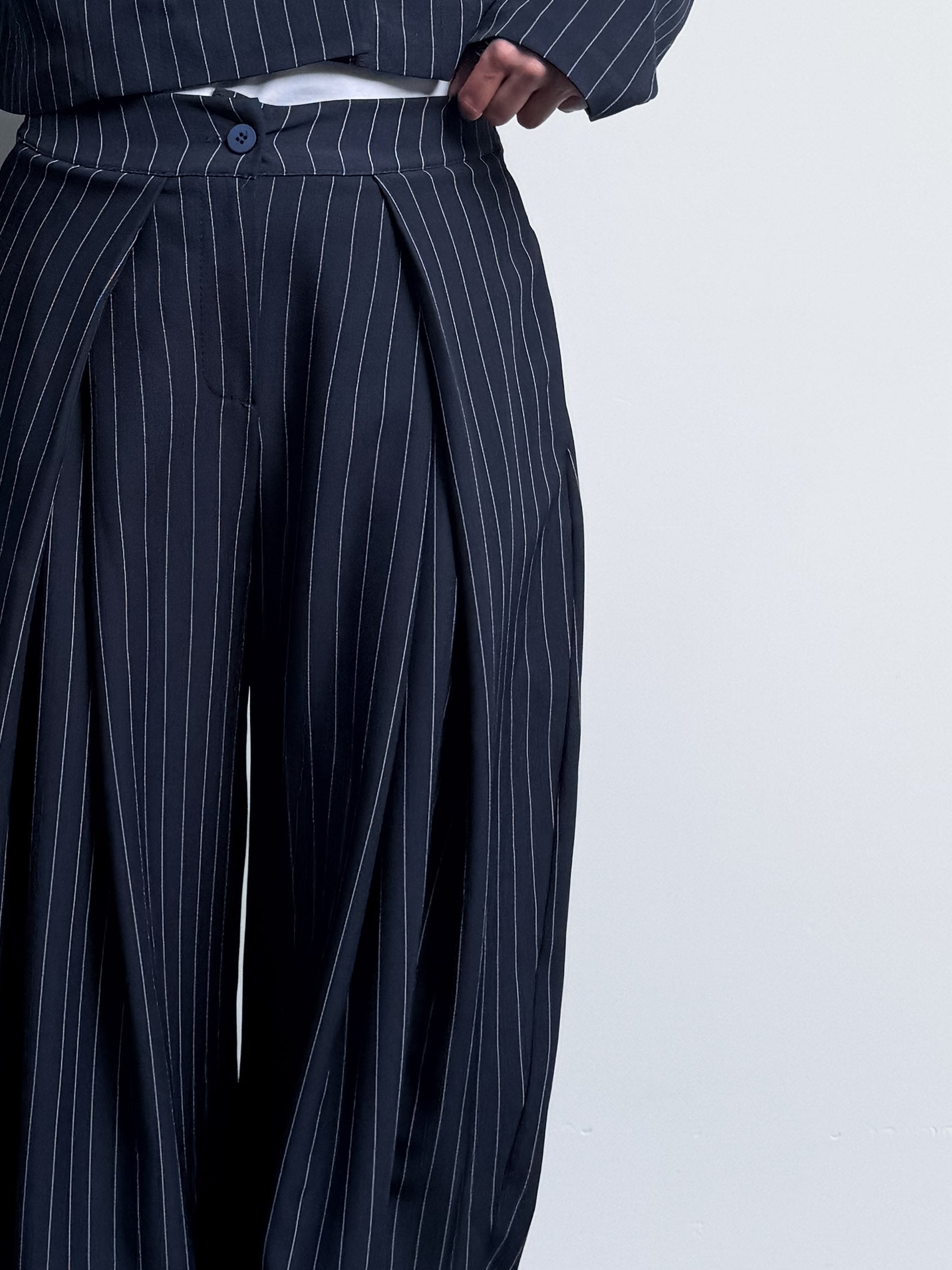 Pantalone gessato baloon