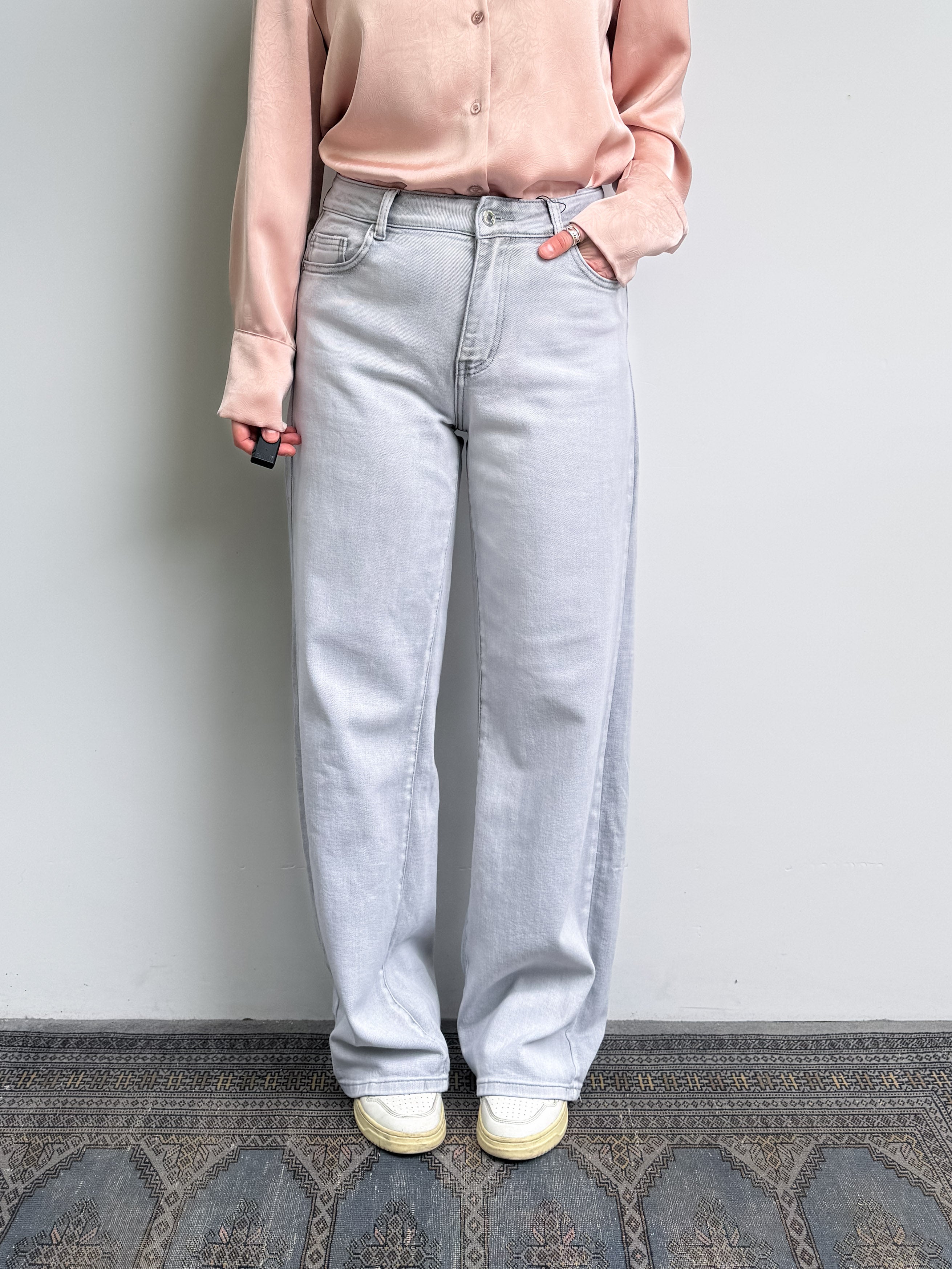 Jeans a palazzo stone washed