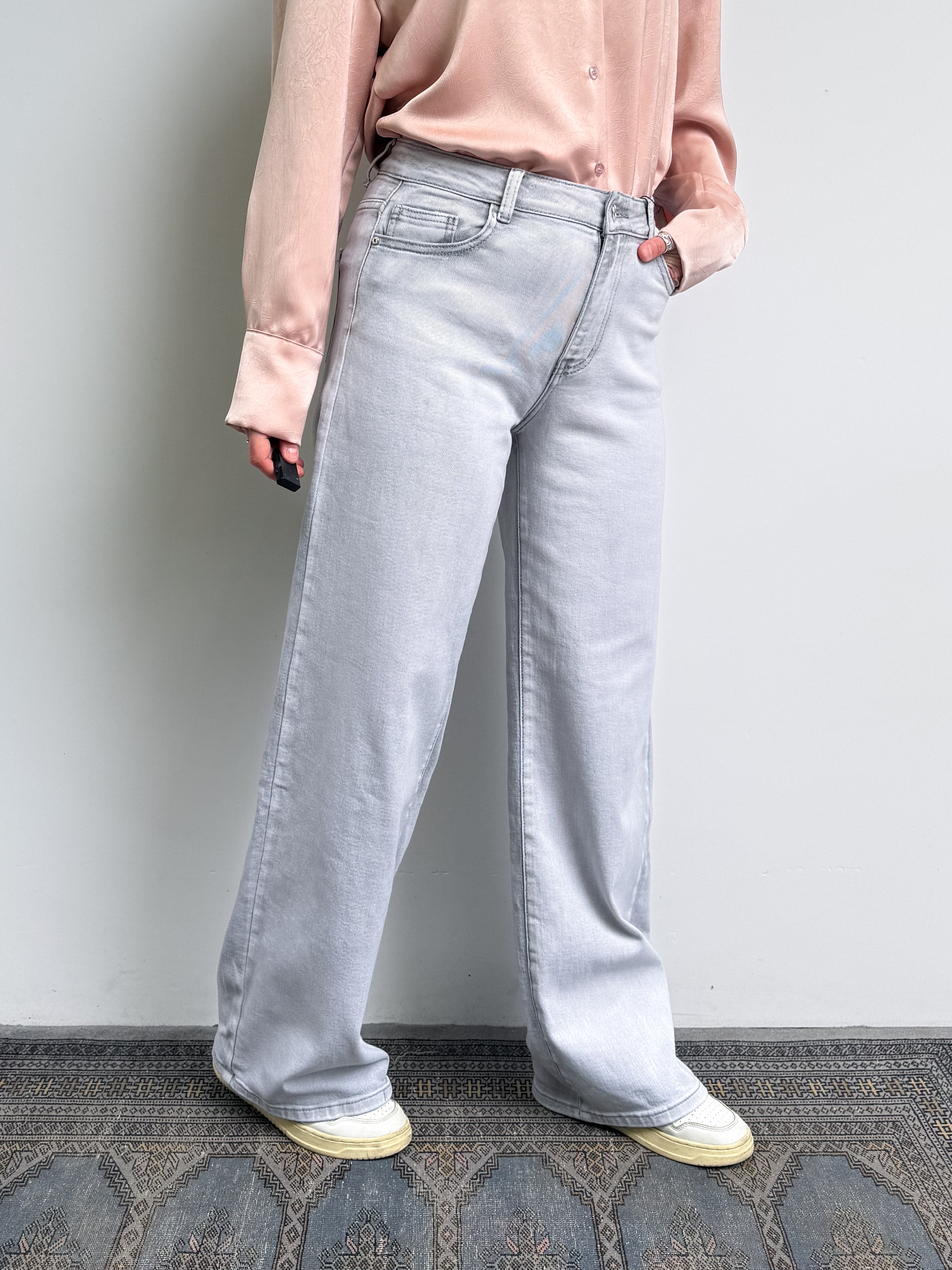 Jeans a palazzo stone washed