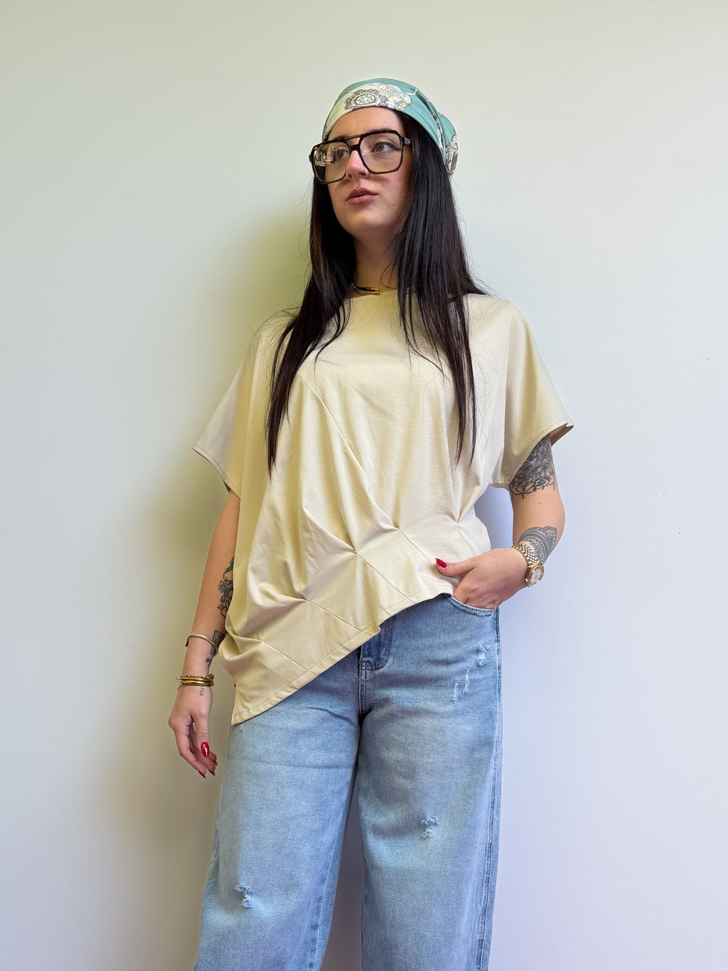 T-shirt oversize drappeggi