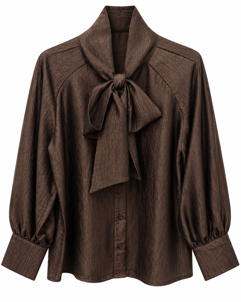 camicia satin con fiocco