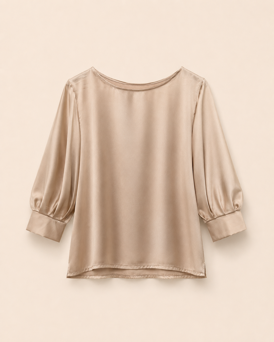 Blusa satinata con manica 3/4