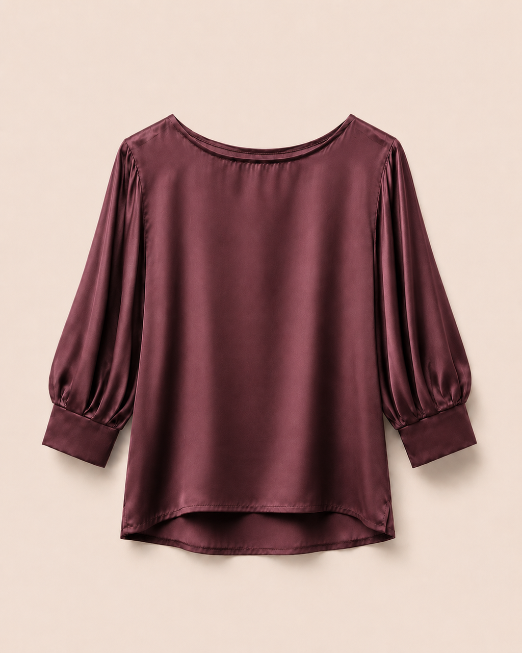 Blusa satinata con manica 3/4