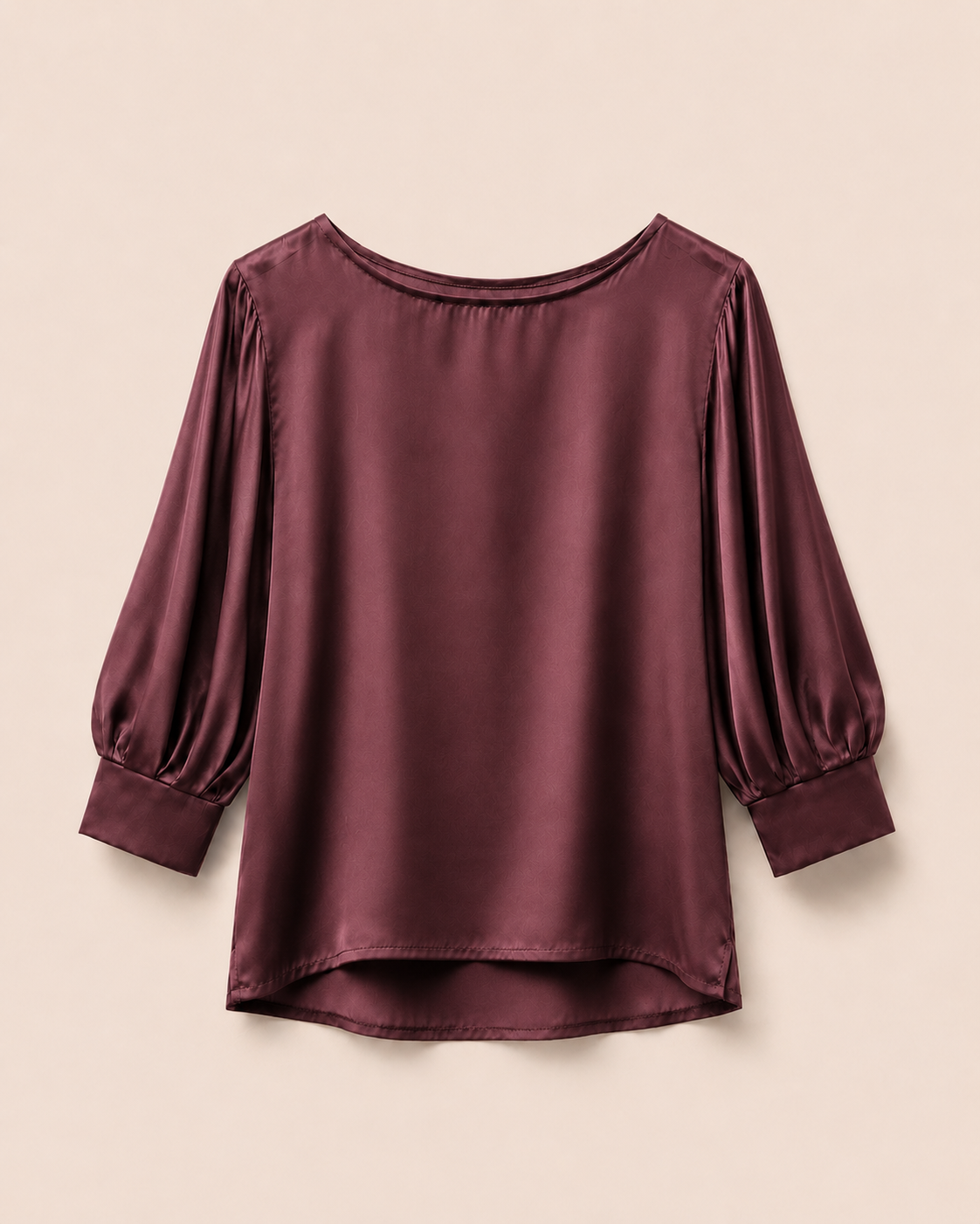 Blusa satinata con manica 3/4