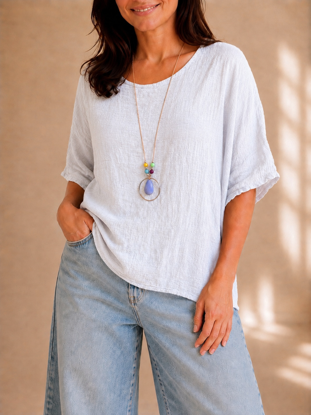 Blusa effetto lino
