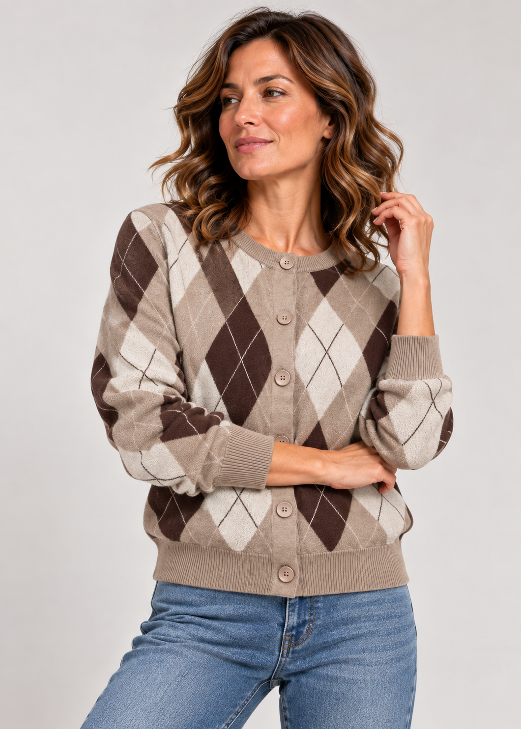 Cardigan donna fantasia rombi