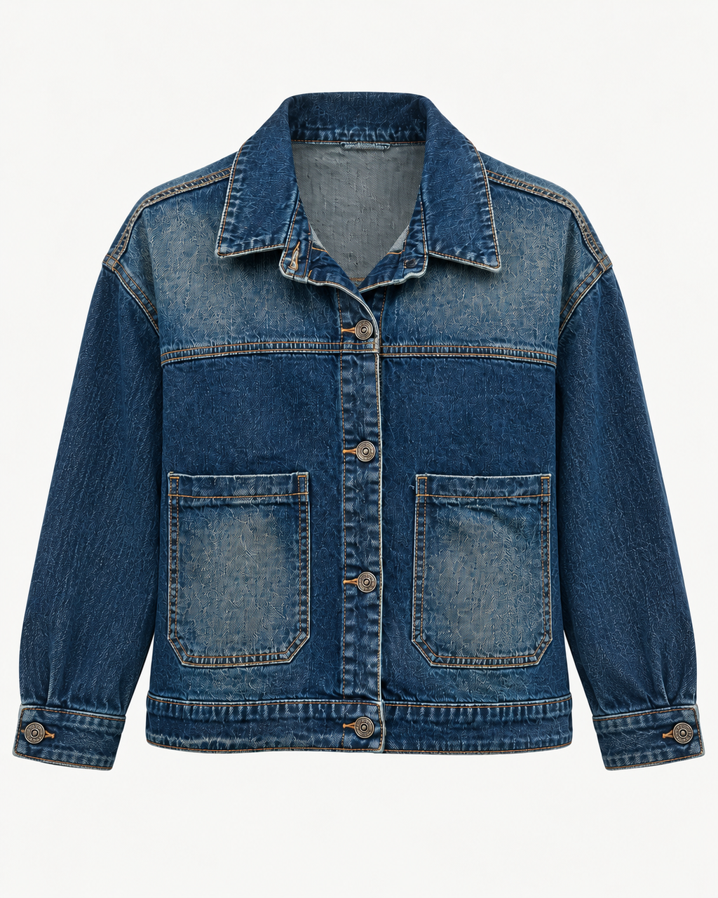 Giubbino donna in denim effetto vintage