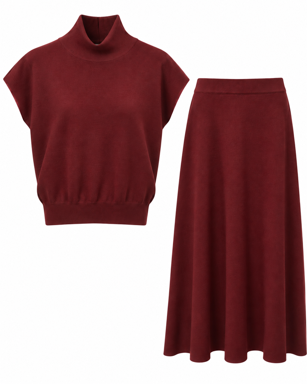 Completo in maglia con gonna midi