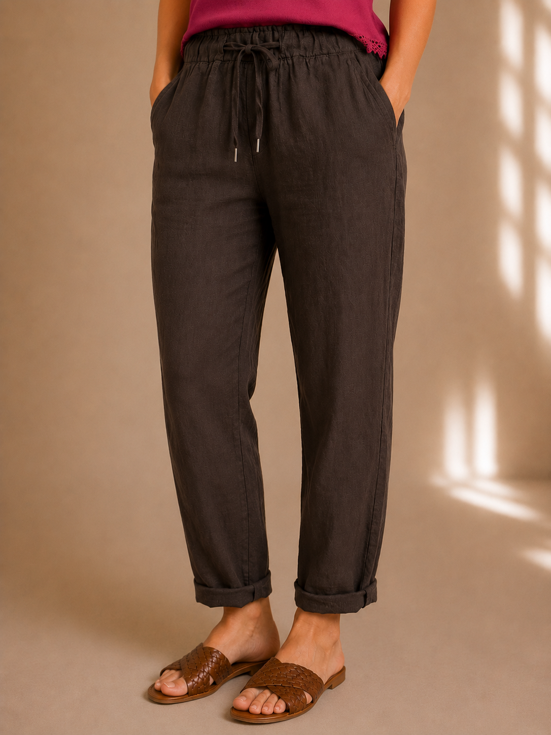 Pantalone in lino con coulisse