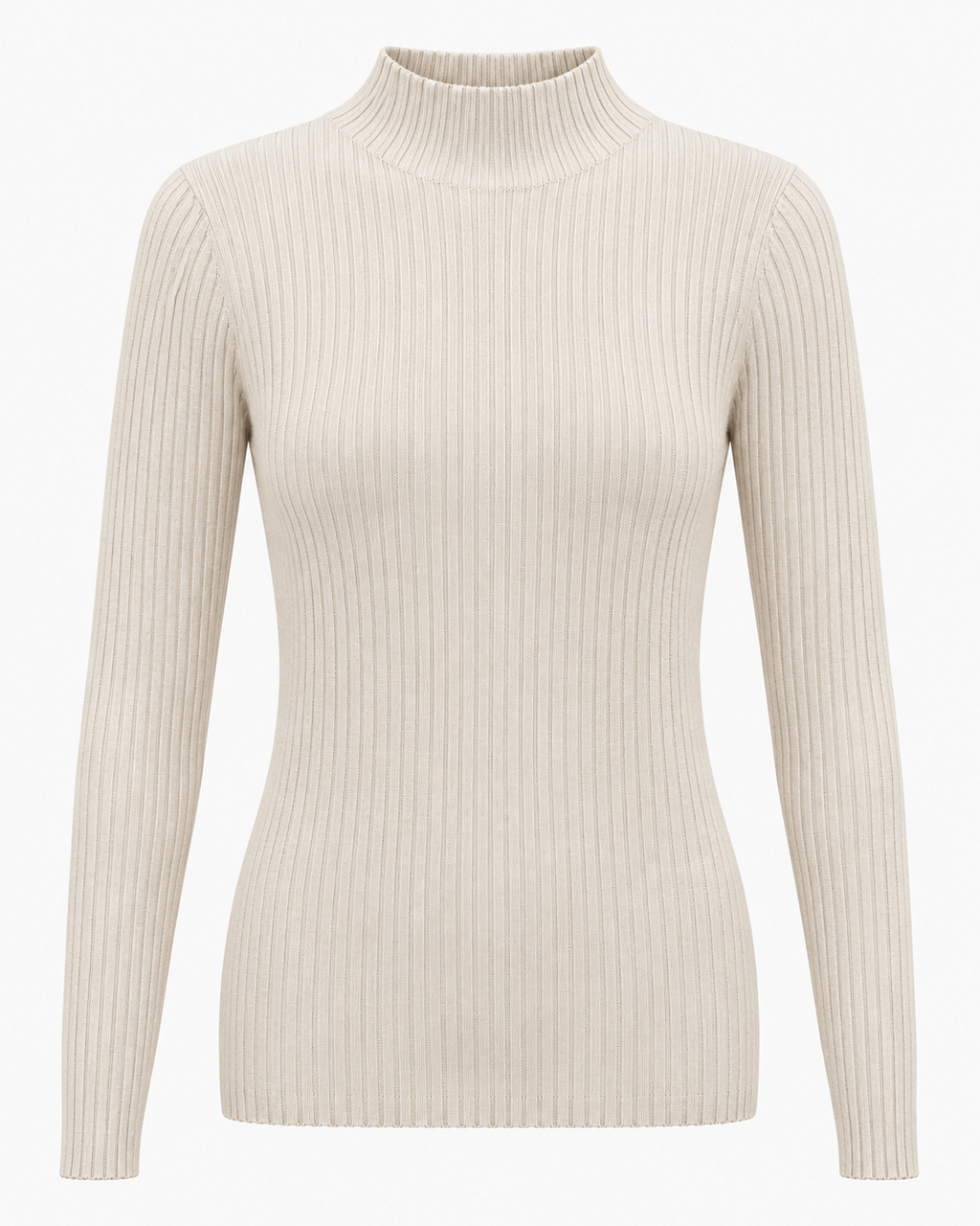 Maglia basic a costine lupetto
