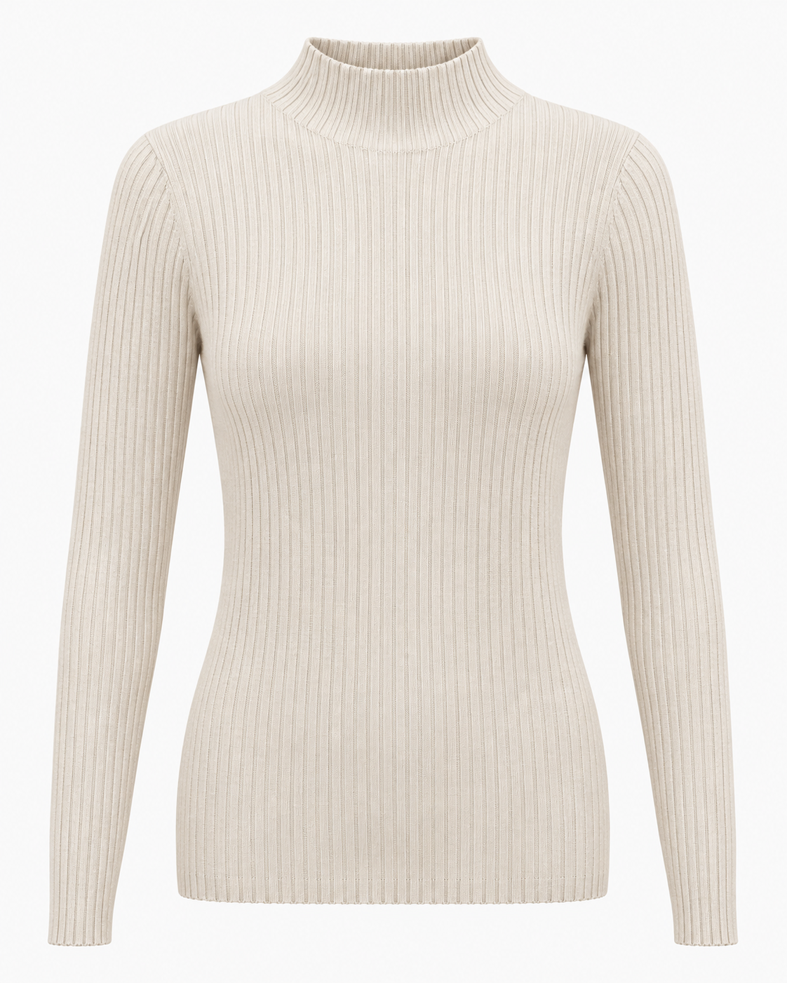 Maglia basic a costine lupetto