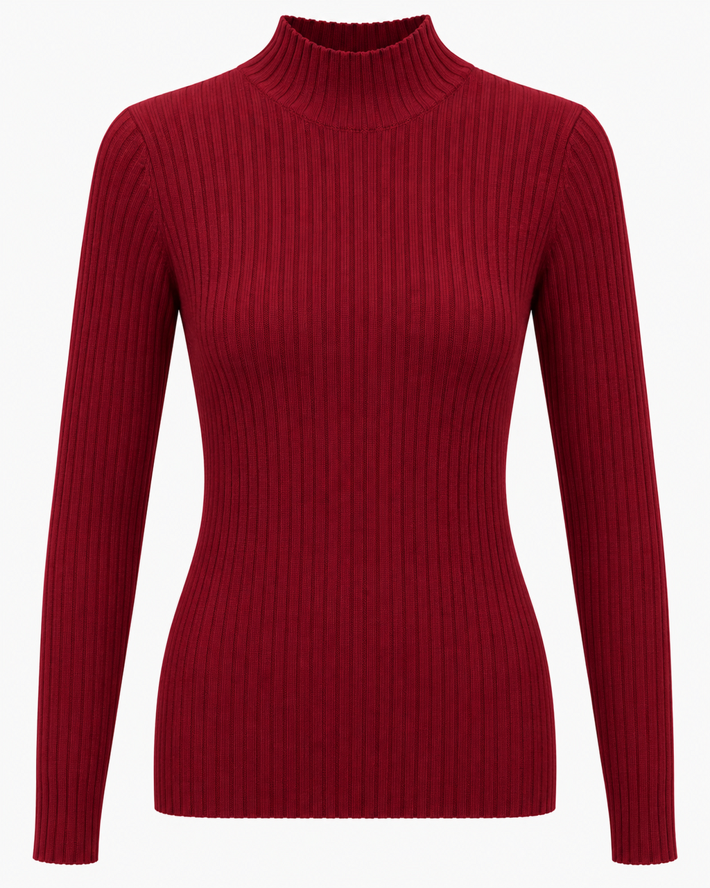 Maglia basic a costine lupetto
