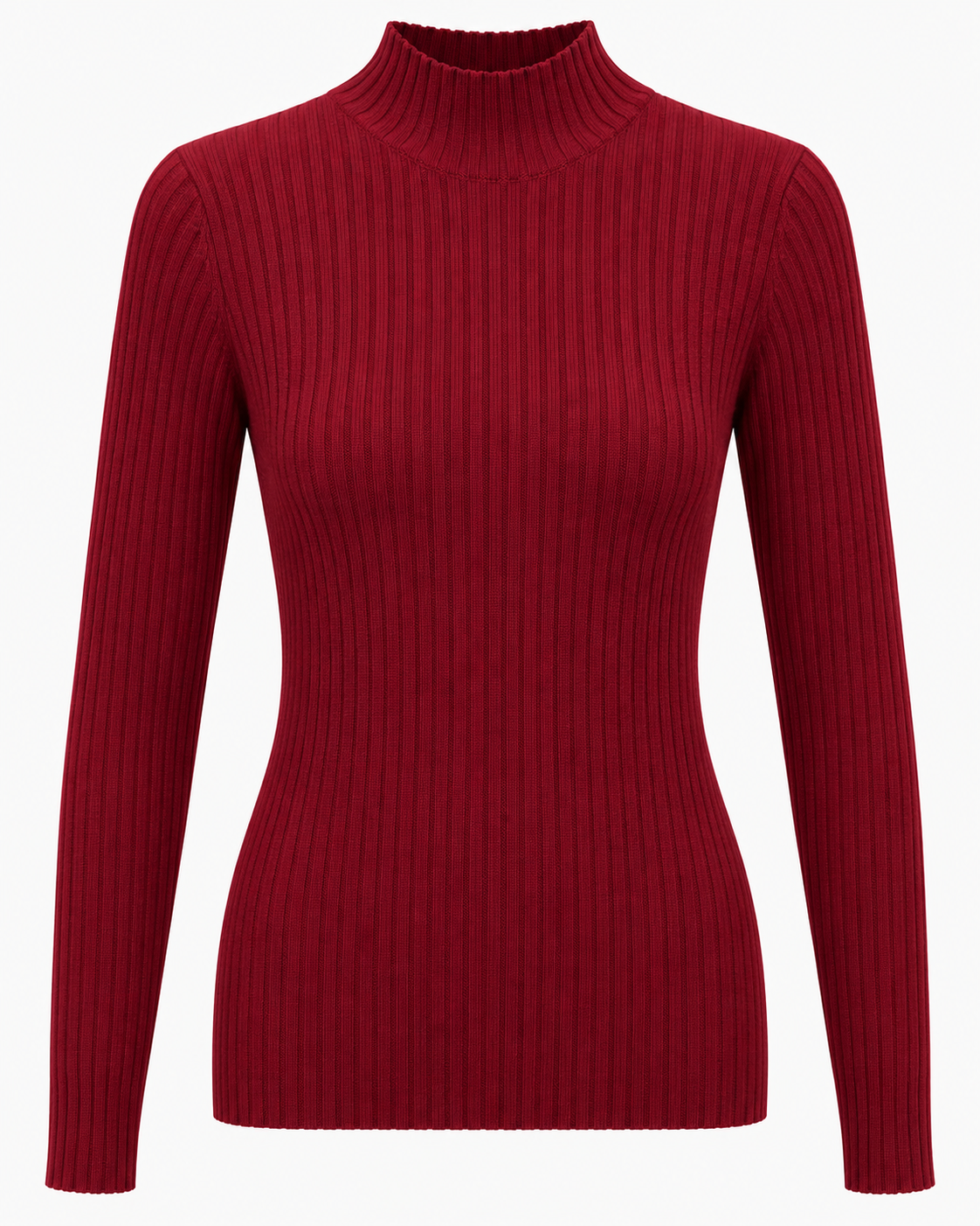 Maglia basic a costine lupetto