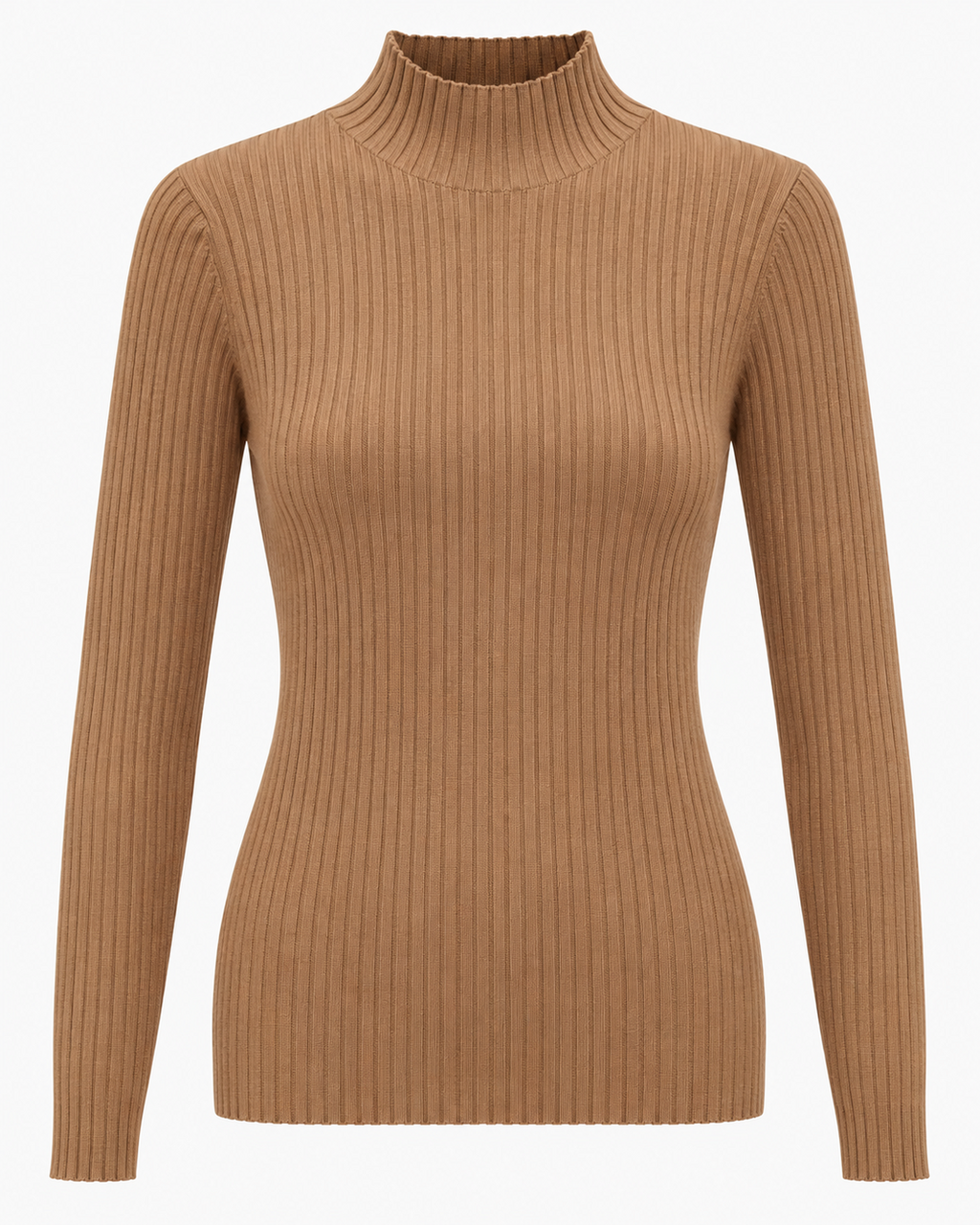 Maglia basic a costine lupetto
