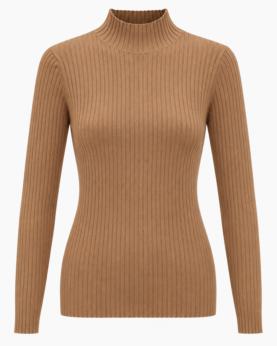 Maglia basic a costine lupetto