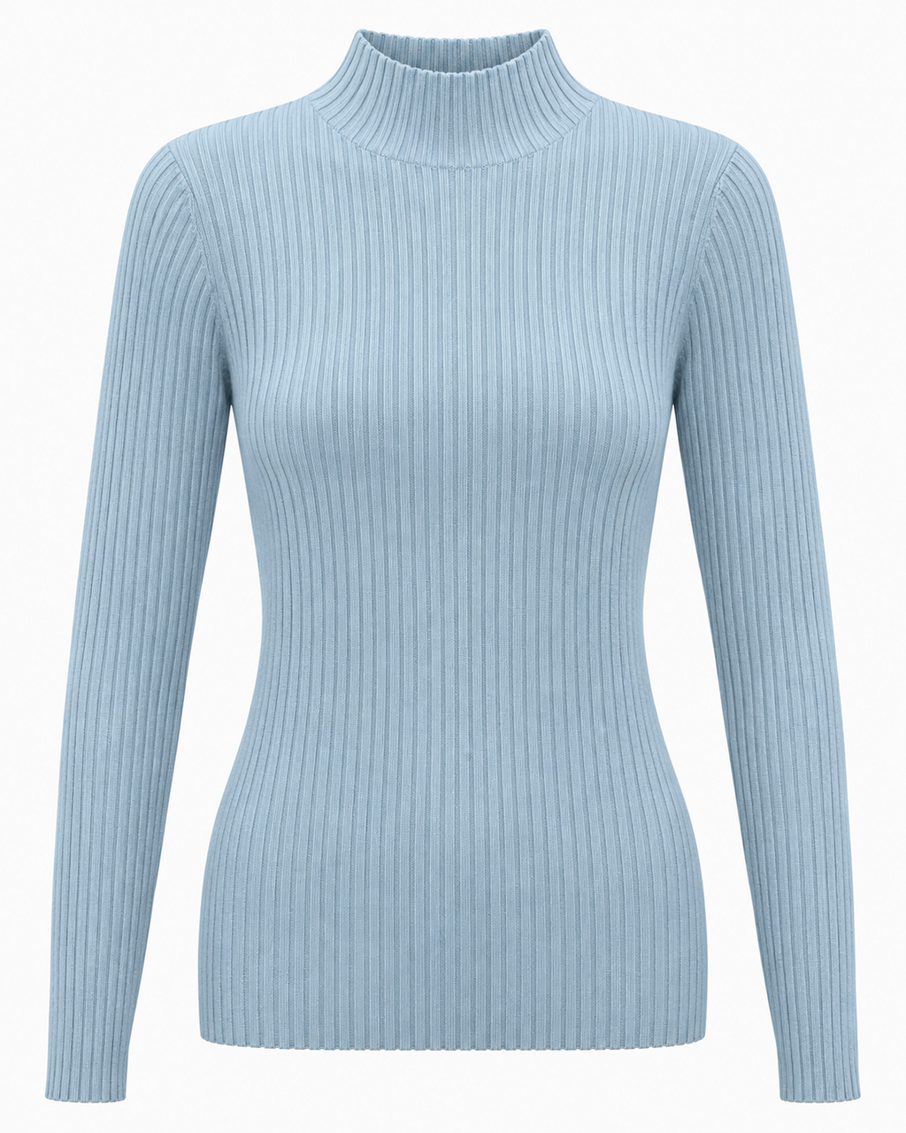 Maglia basic a costine lupetto