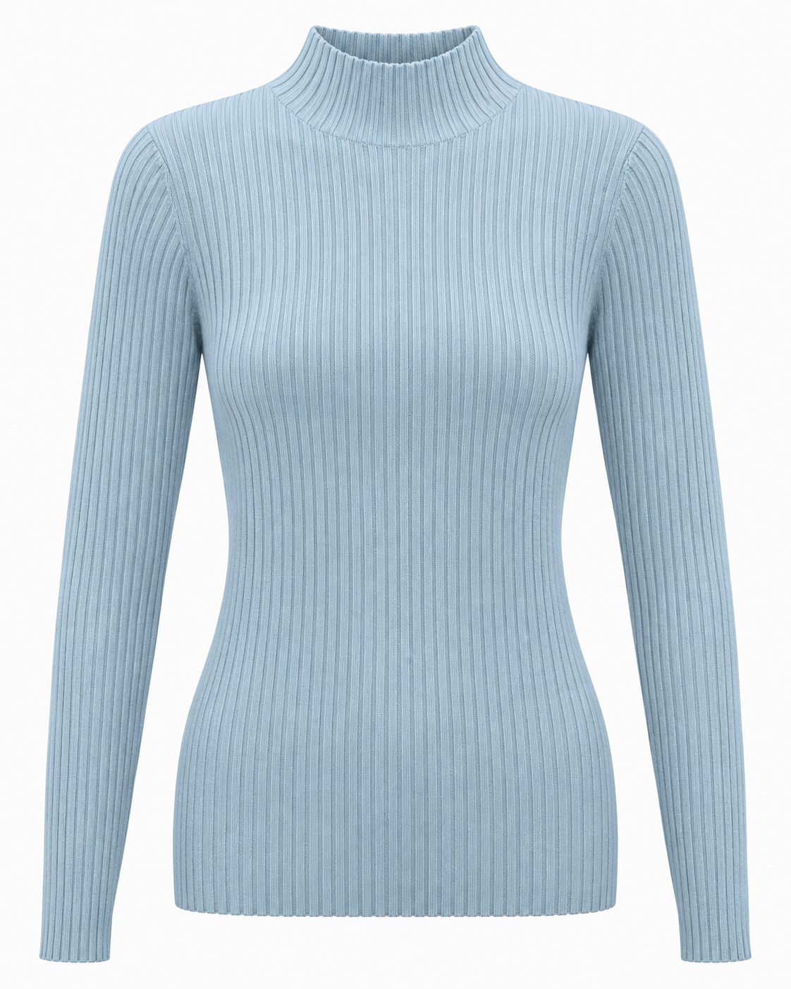 Maglia basic a costine lupetto