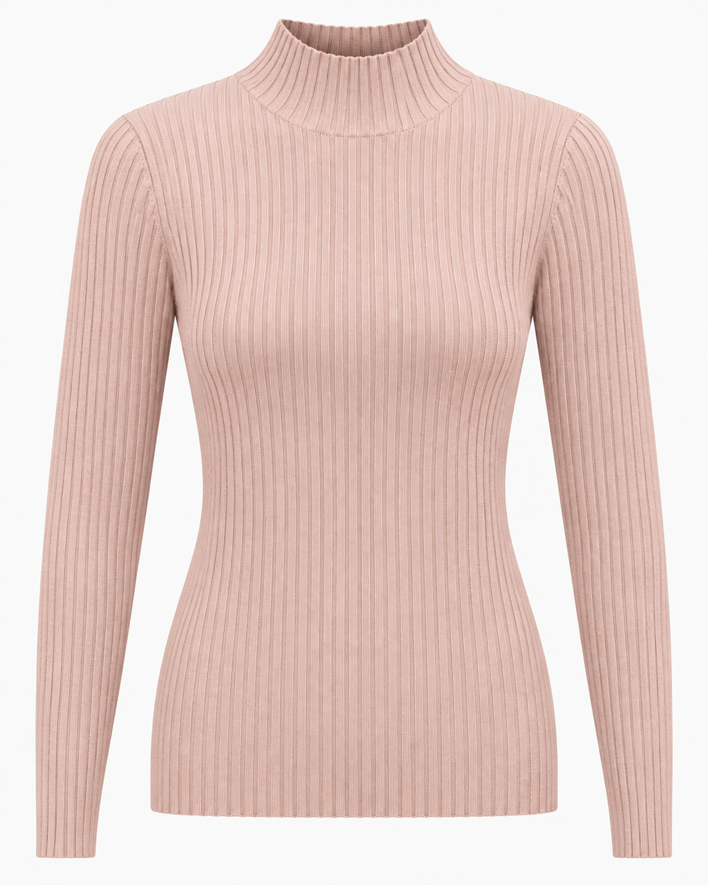 Maglia basic a costine lupetto