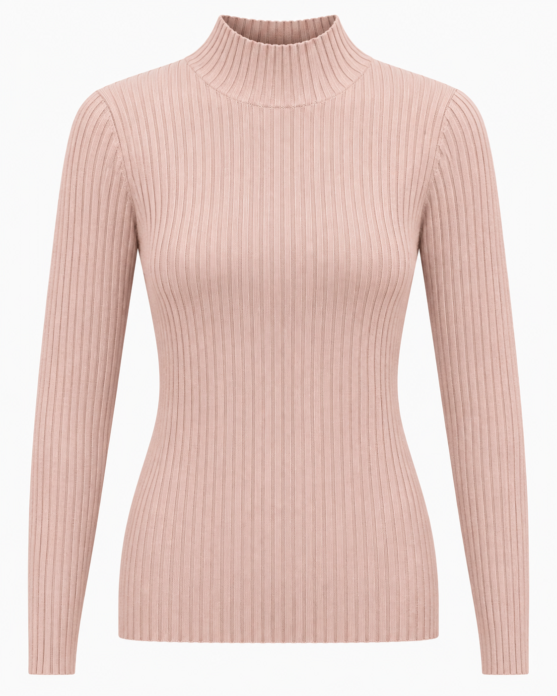 Maglia basic a costine lupetto