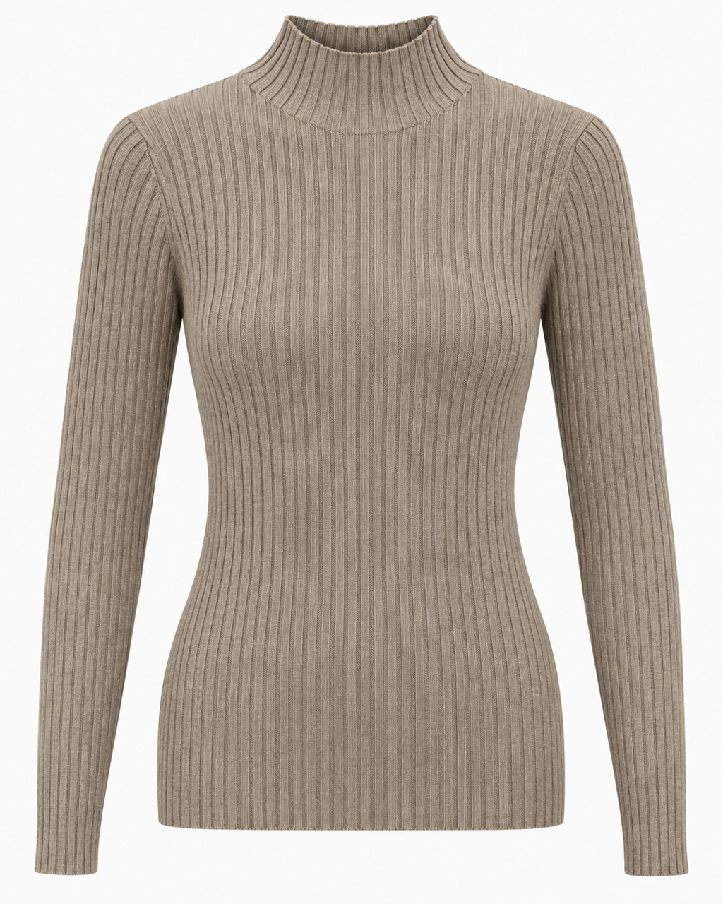 Maglia basic a costine lupetto
