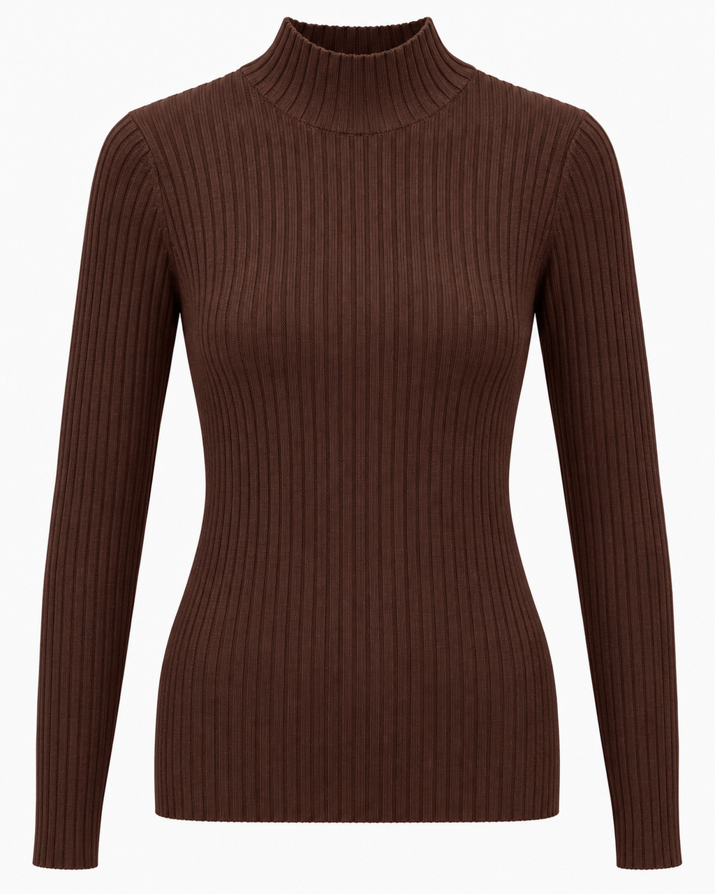 Maglia basic a costine lupetto
