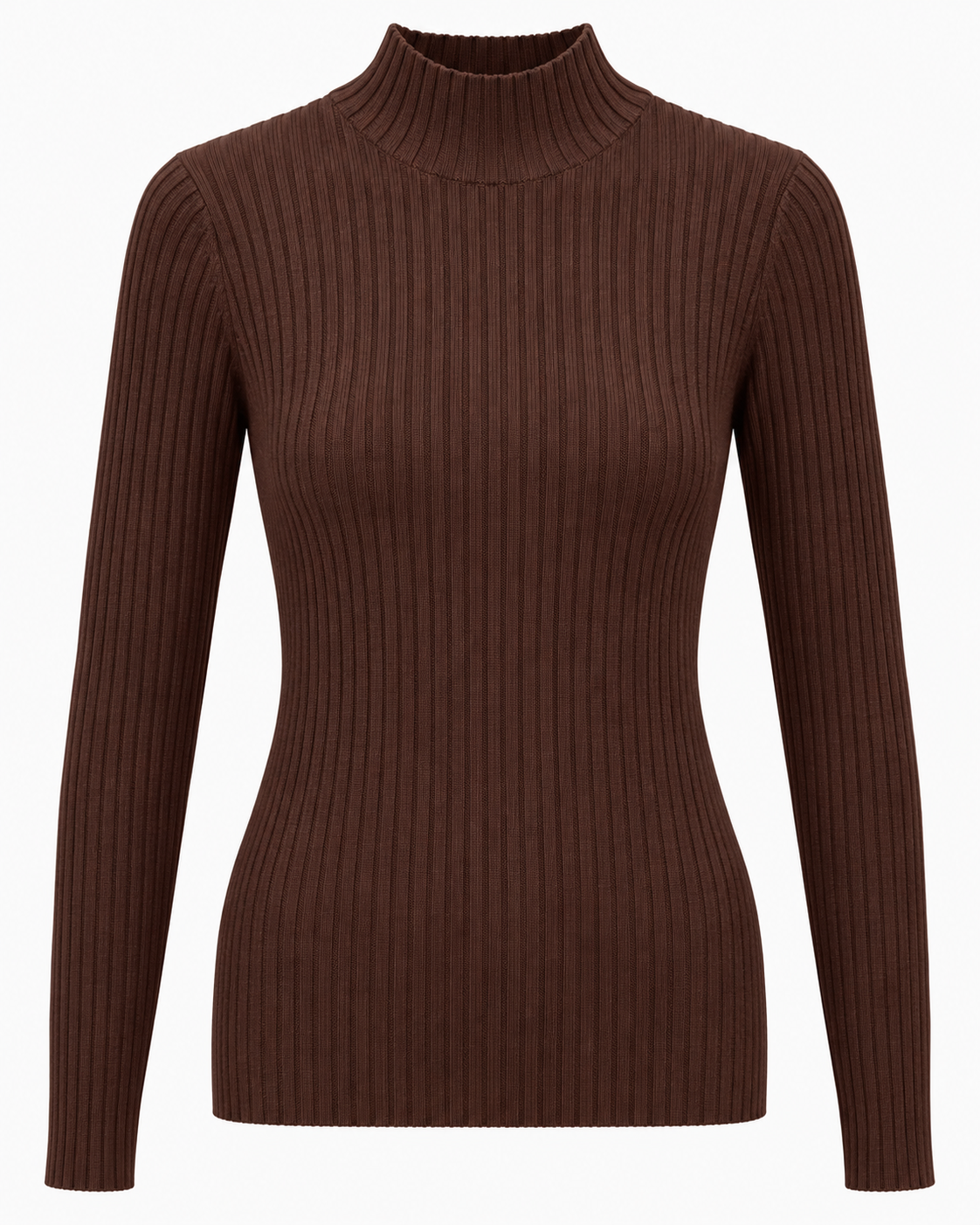 Maglia basic a costine lupetto