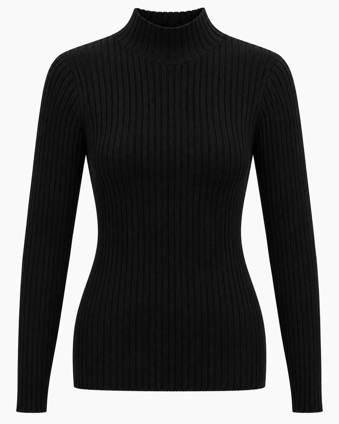 Maglia basic a costine lupetto